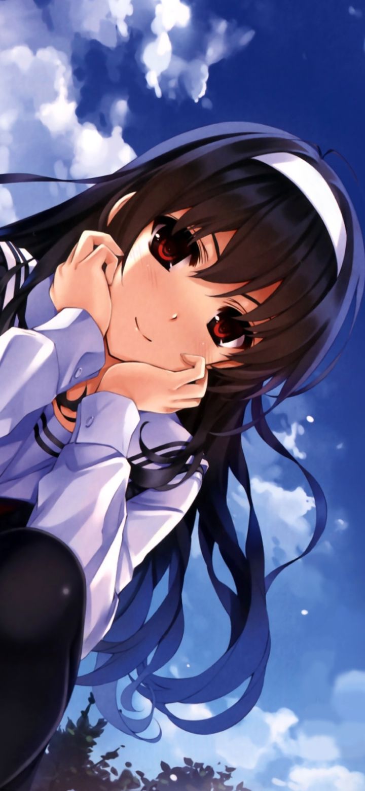 Download mobile wallpaper Anime, Headband, School Uniform, Red Eyes, Long Hair, Saekano: How To Raise A Boring Girlfriend, Utaha Kasumigaoka for free.