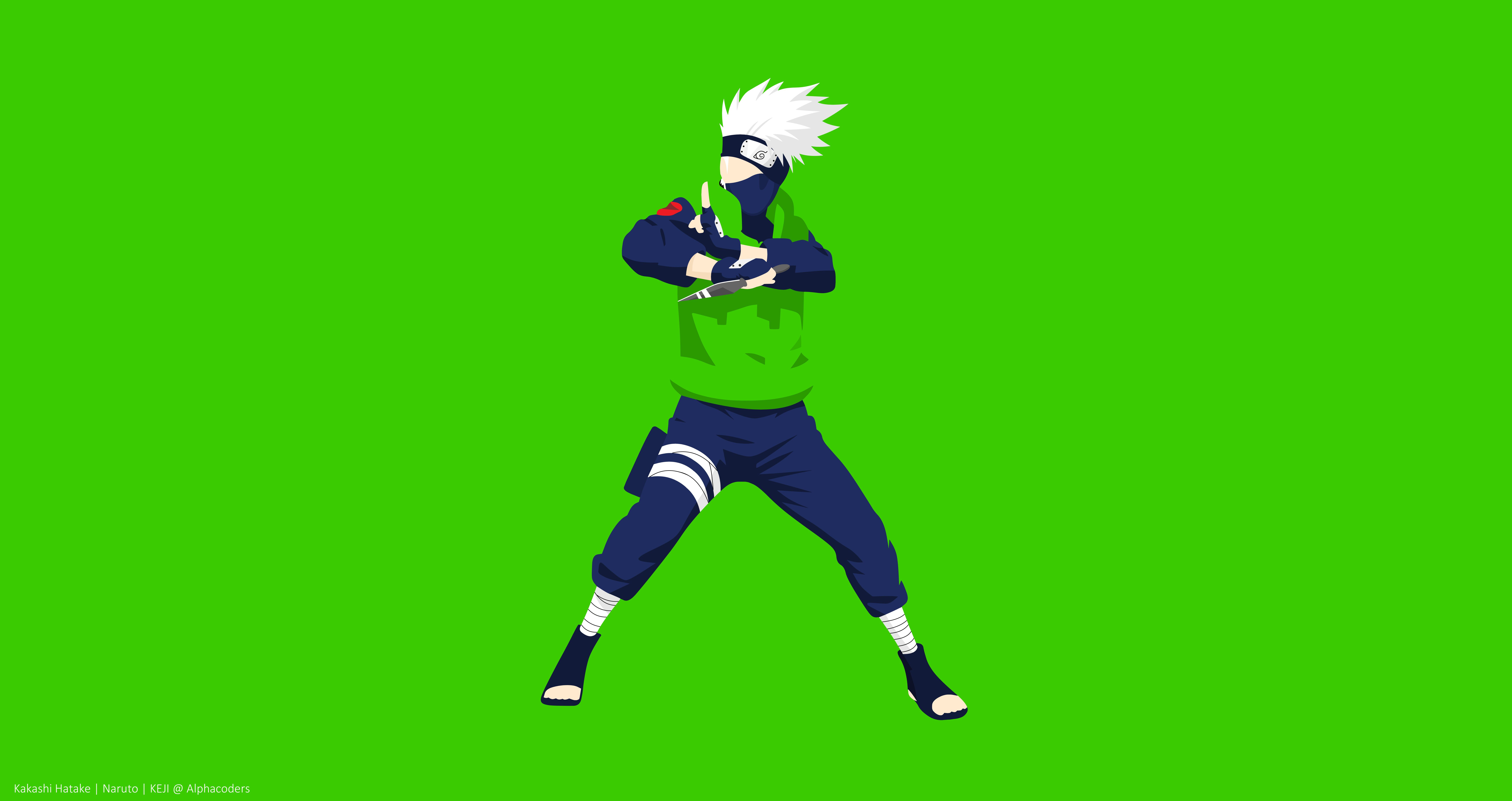 Handy-Wallpaper Naruto, Minimalistisch, Animes, Weißes Haar, Kakashi Hatake kostenlos herunterladen.