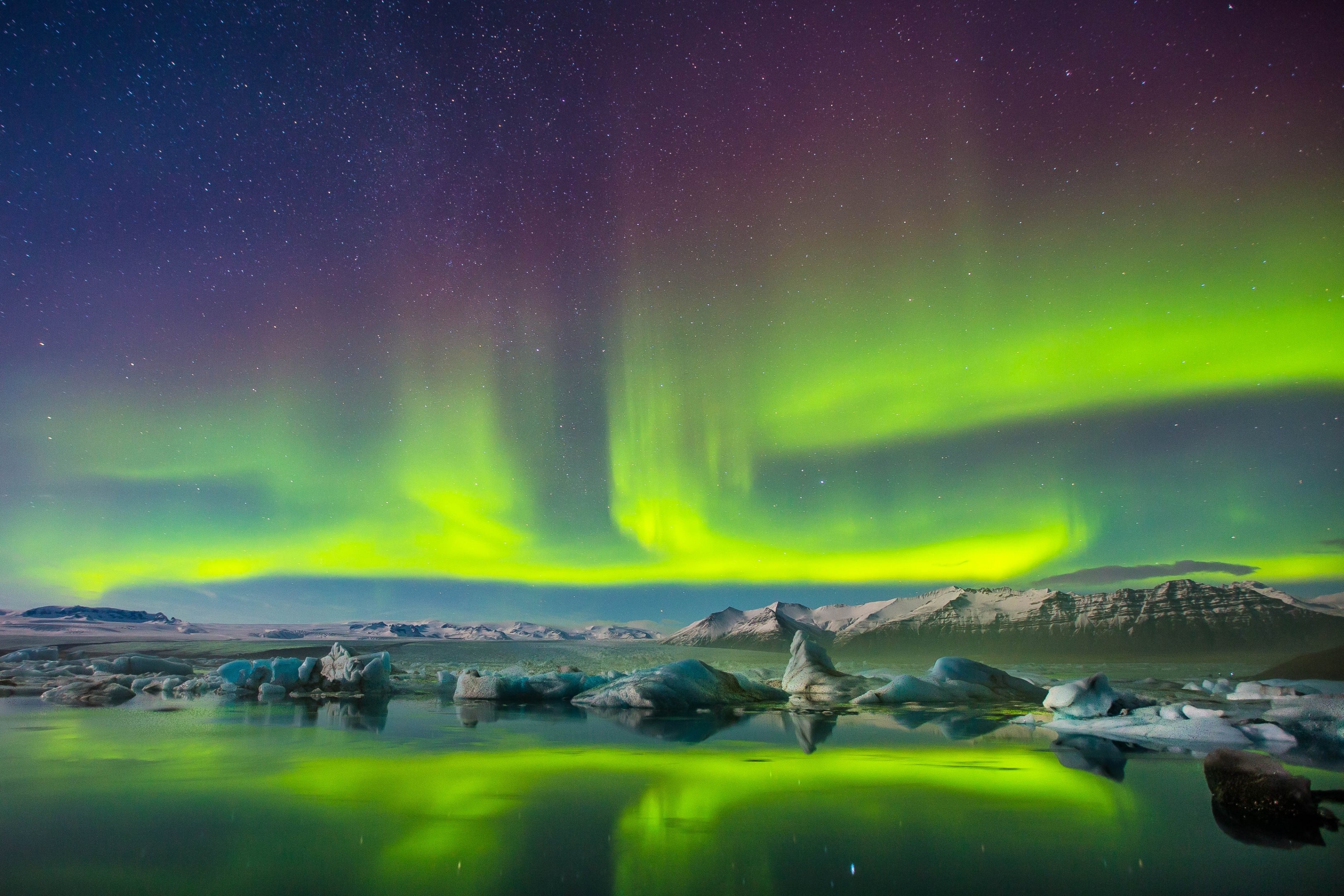 Free download wallpaper Night, Snow, Earth, Aurora Borealis on your PC desktop