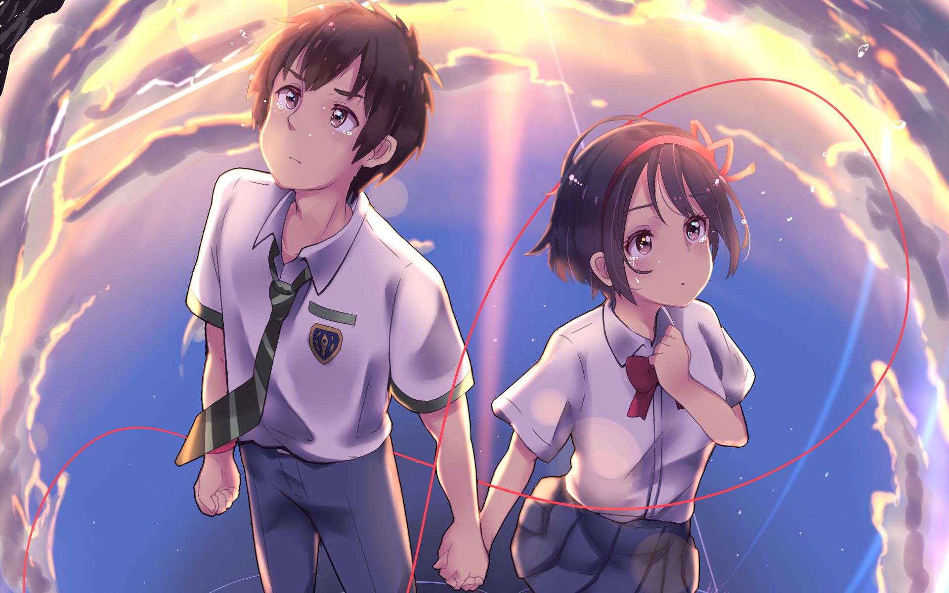 Descarga gratuita de fondo de pantalla para móvil de Animado, Kimi No Na Wa, Mitsuha Miyamizu, Taki Tachibana.