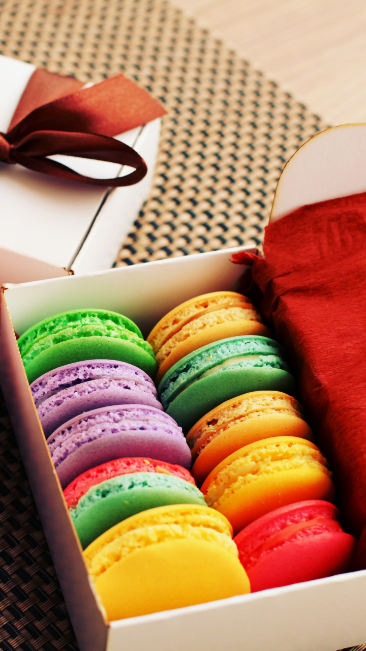 Download mobile wallpaper Food, Dessert, Coffee, Cup, Colorful, Sweets, Macaron for free.