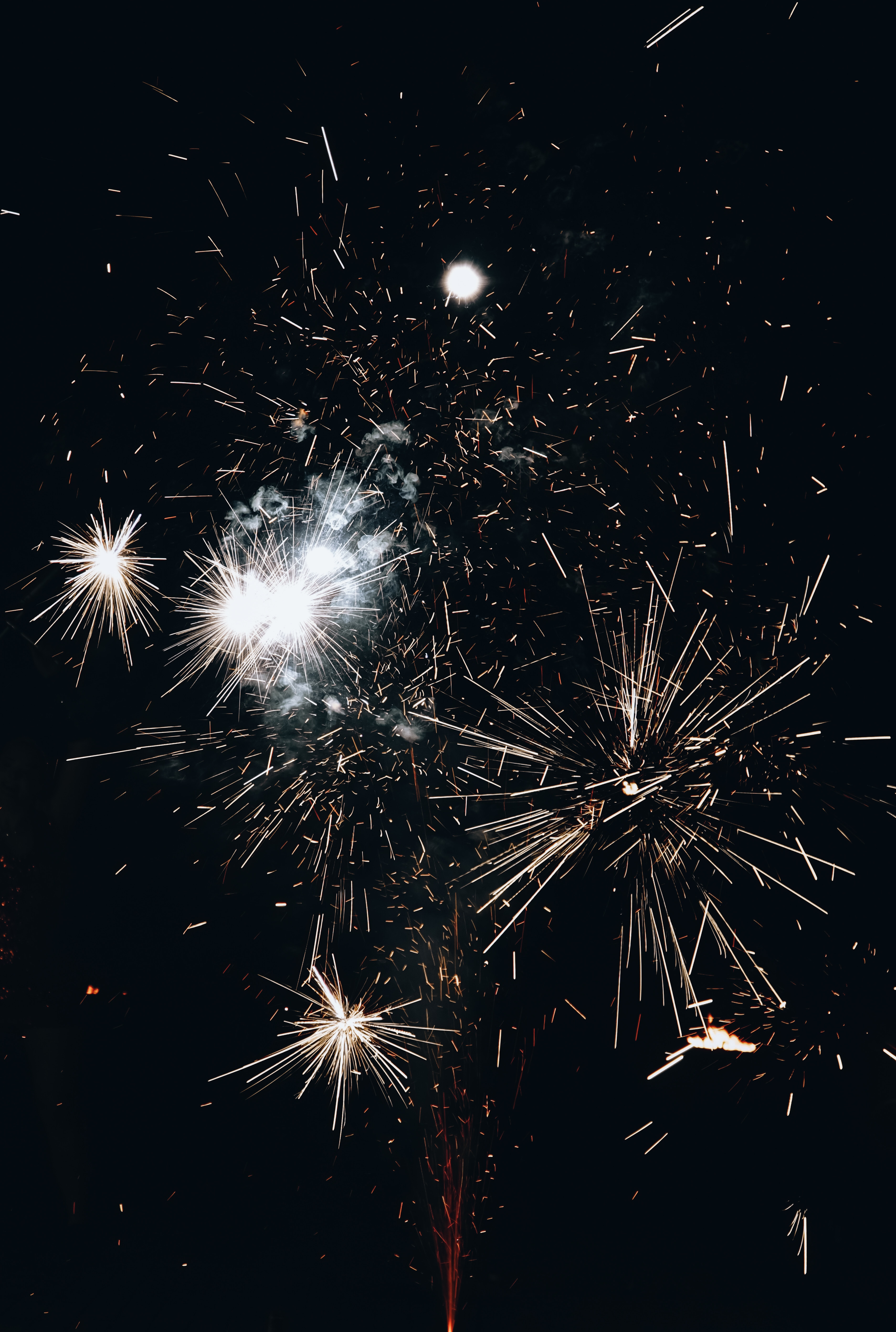 Free download wallpaper Firework, Holidays, Sky, Salute, Sparks, Fireworks, Smoke on your PC desktop