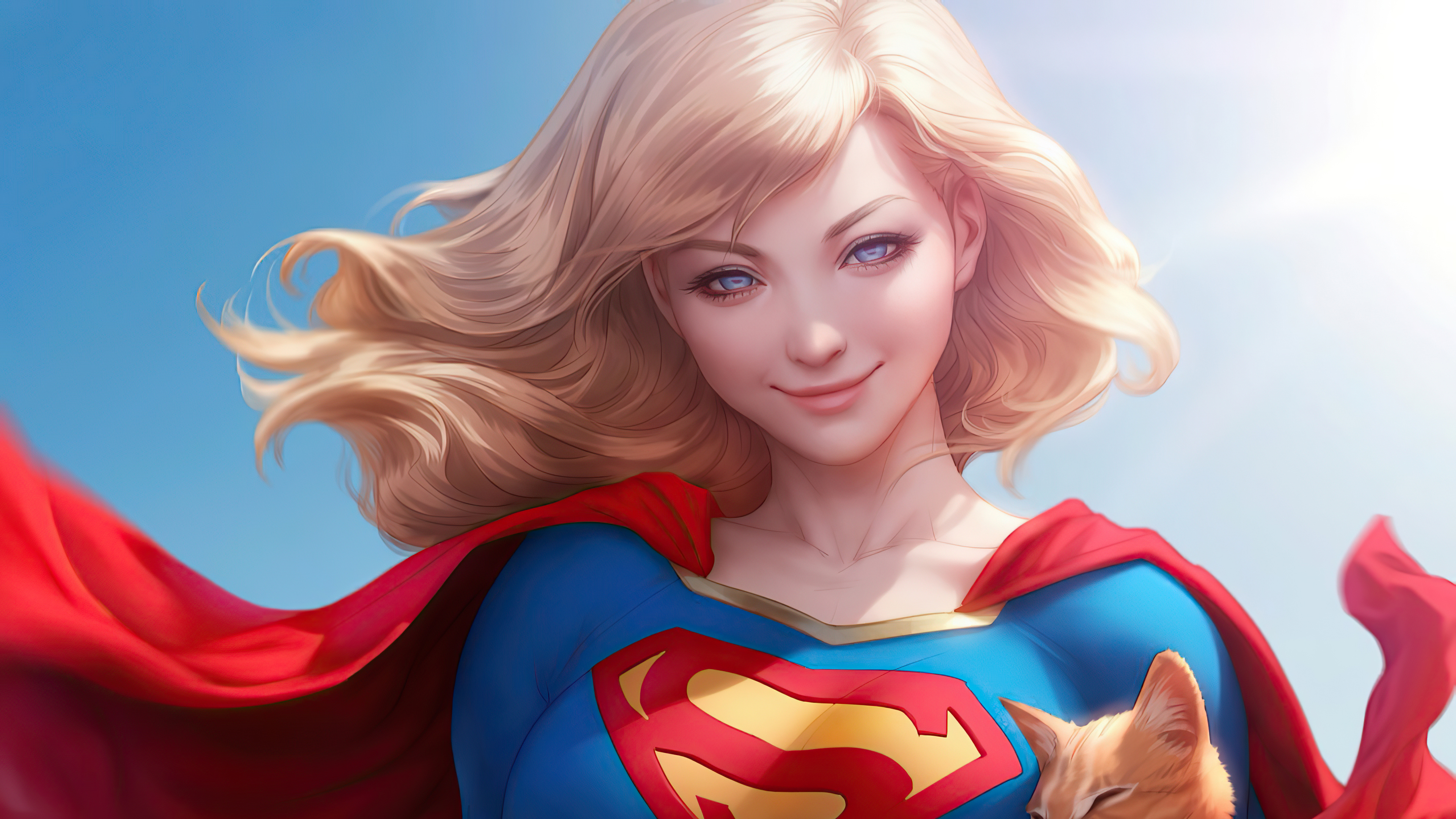 Free download wallpaper Superman, Blonde, Blue Eyes, Comics, Dc Comics, Supergirl on your PC desktop