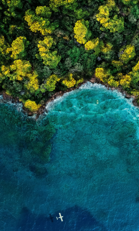 Скачати мобільні шпалери Острів, Фотографія, Антена, Узбережжі безкоштовно.