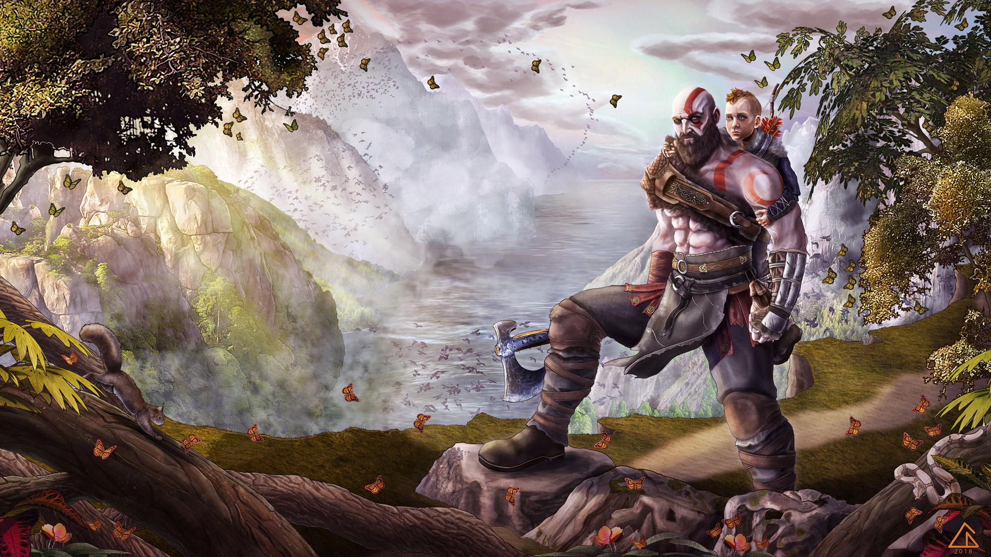 Baixar papel de parede para celular de God Of War, Videogame, Kratos (Deus Da Guerra), Deus Da Guerra (2018) gratuito.
