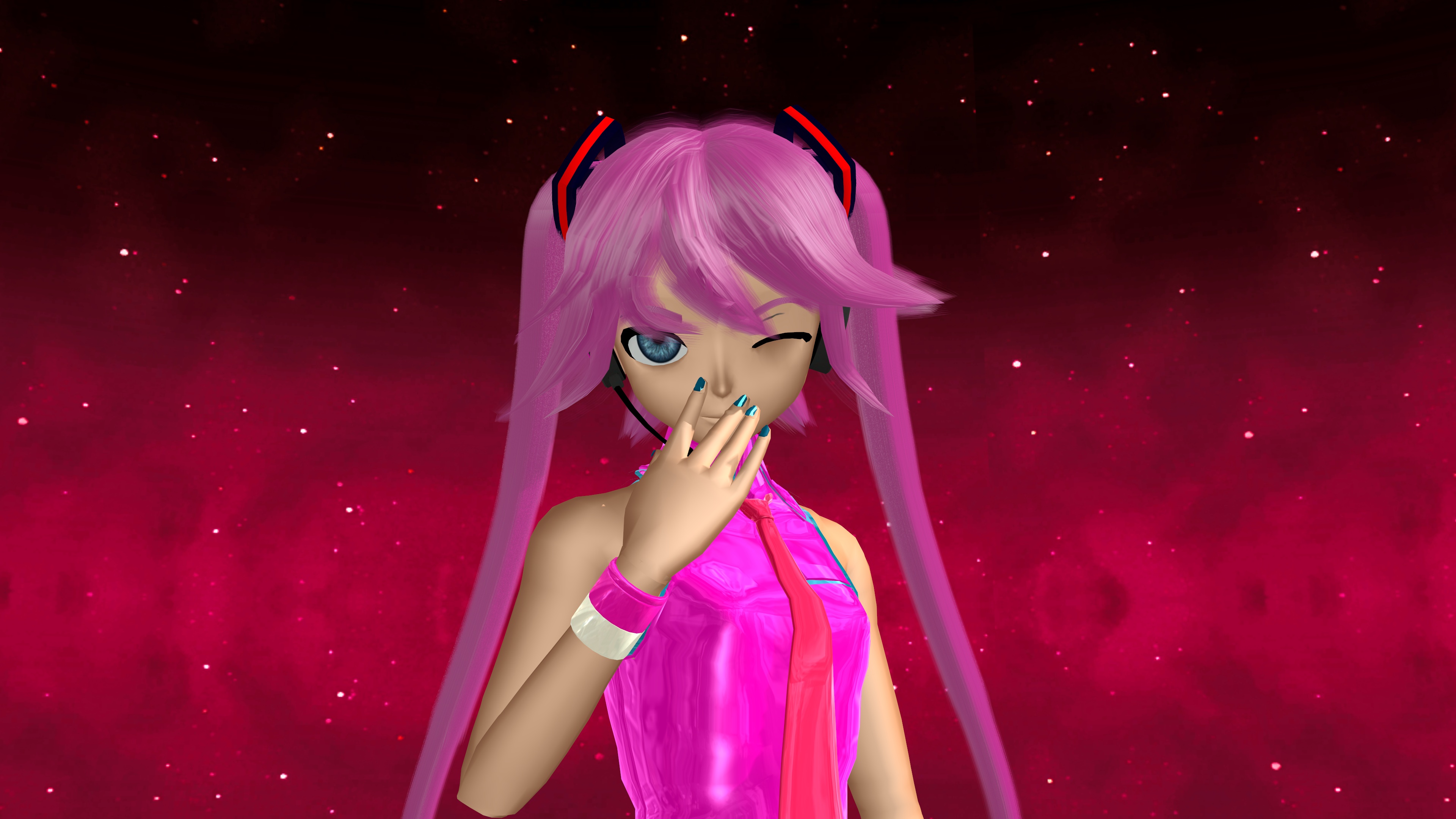 Laden Sie das Vocaloid, Blaue Augen, Pinkes Haar, Animes, Sakura Miku-Bild kostenlos auf Ihren PC-Desktop herunter