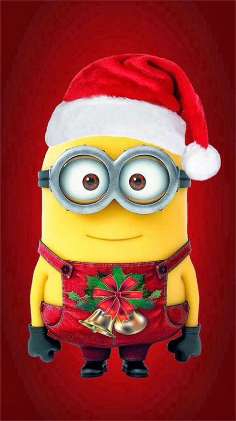 Download mobile wallpaper Christmas, Holiday, Santa Hat, Minions for free.