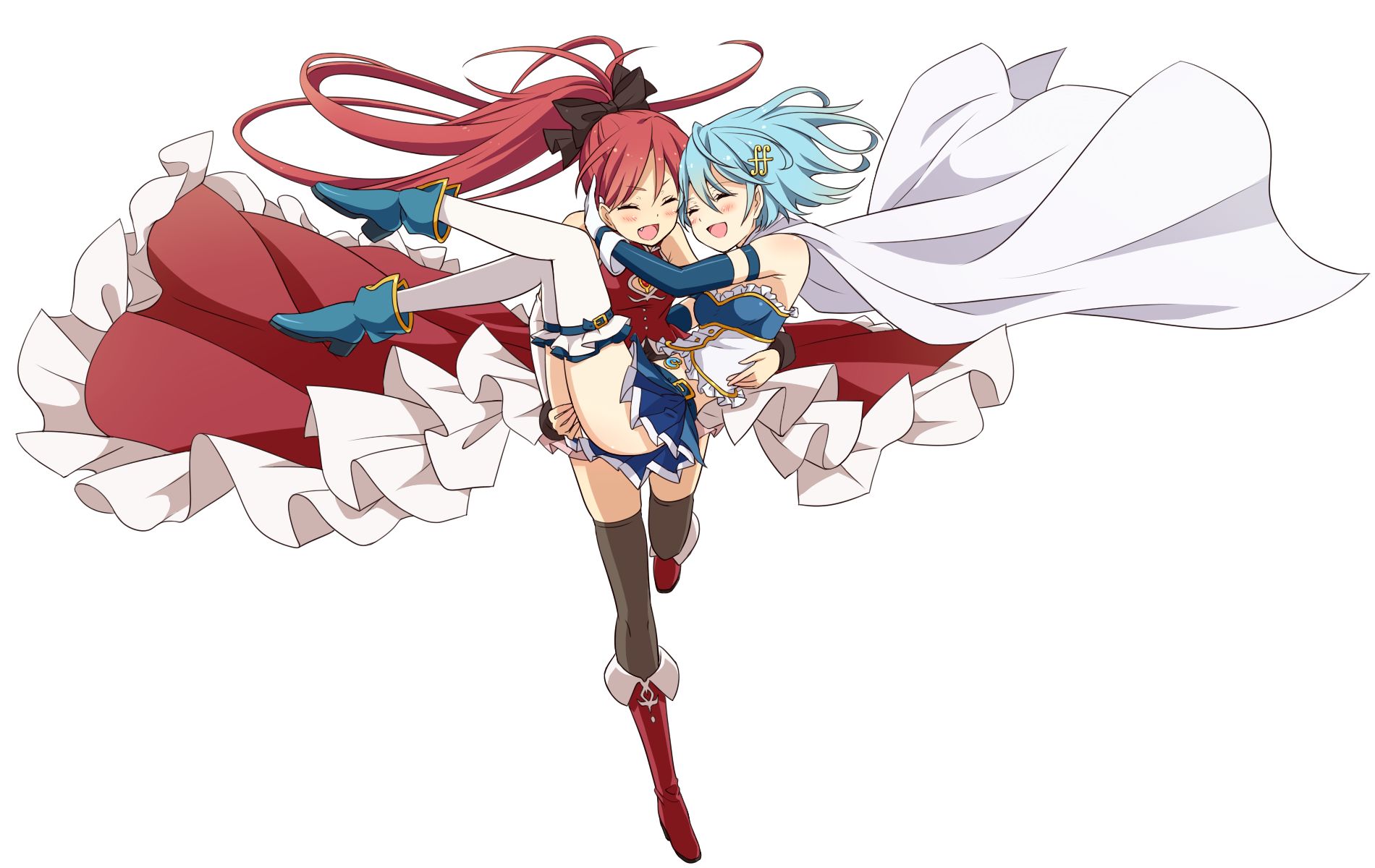 Laden Sie das Animes, Kyōko Sakura, Madoka Magica, Sayaka Miki-Bild kostenlos auf Ihren PC-Desktop herunter