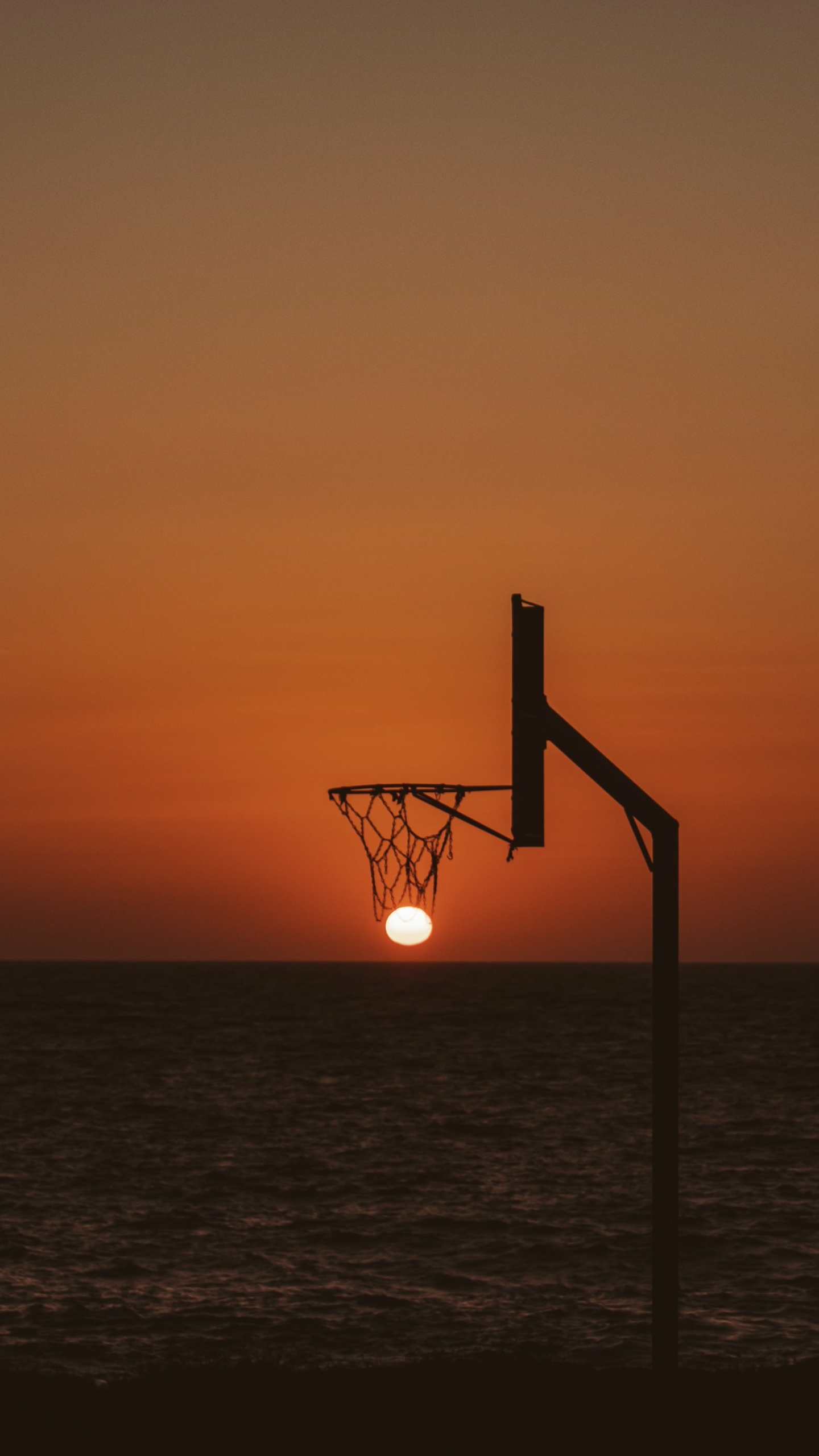 Download mobile wallpaper Sunset, Basketball, Photography for free.