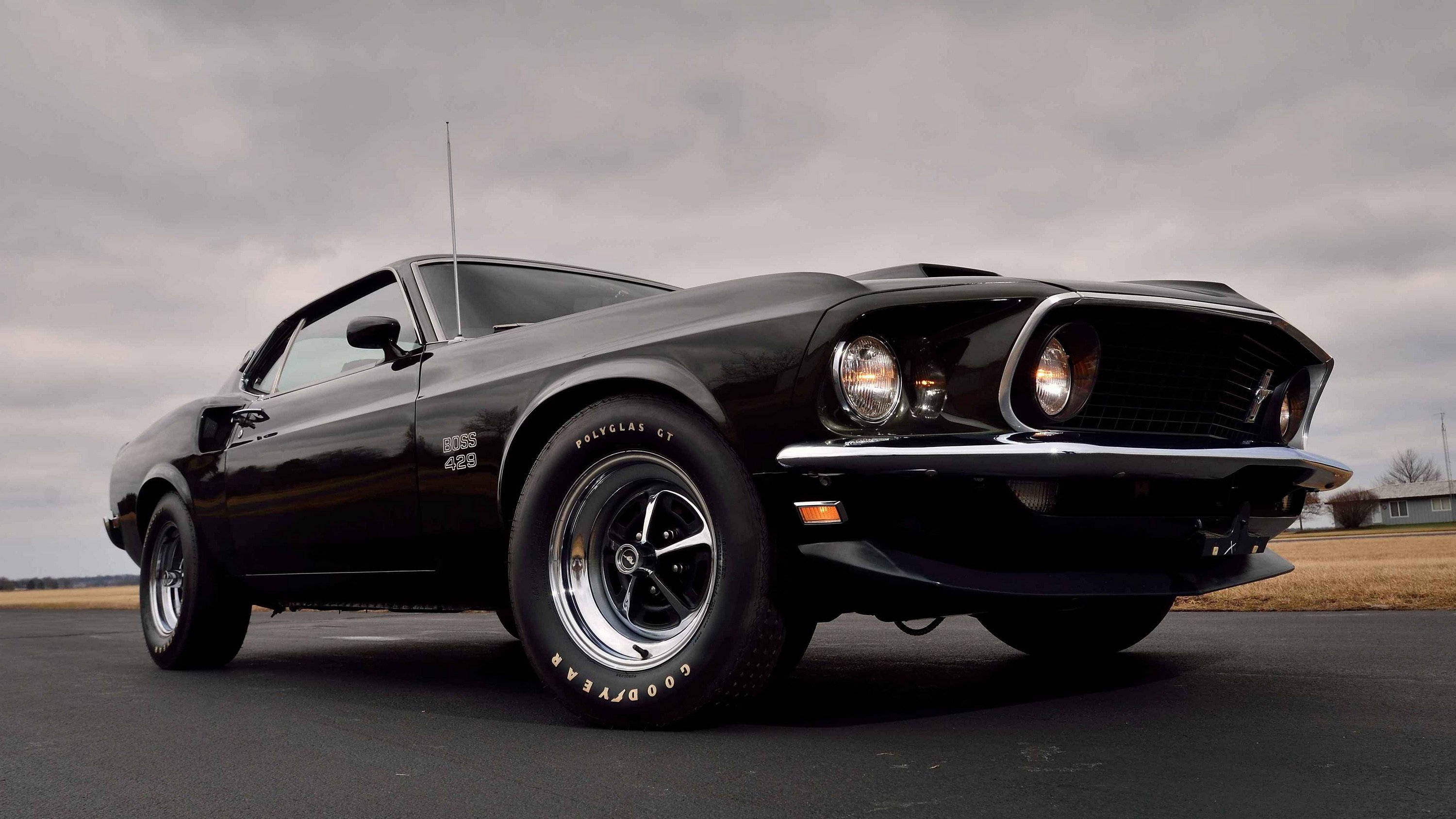 muscle car, ford mustang boss 429, ford, vehicles, black car, car, fastback