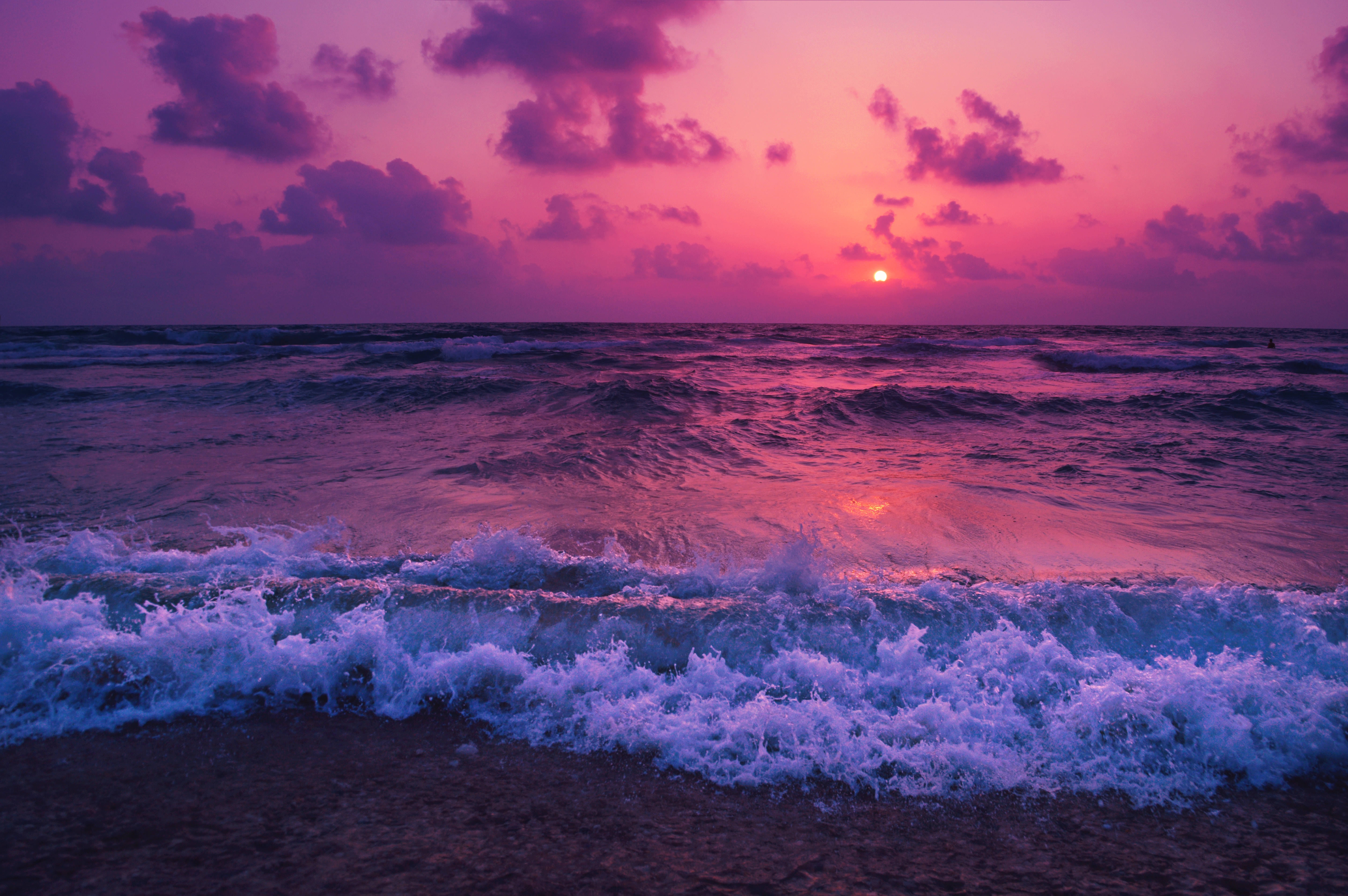 118836 télécharger l'image coucher de soleil, mer, horizon, nature, nuages, mousse, écume, le surf, surfer - fonds d'écran et économiseurs d'écran gratuits
