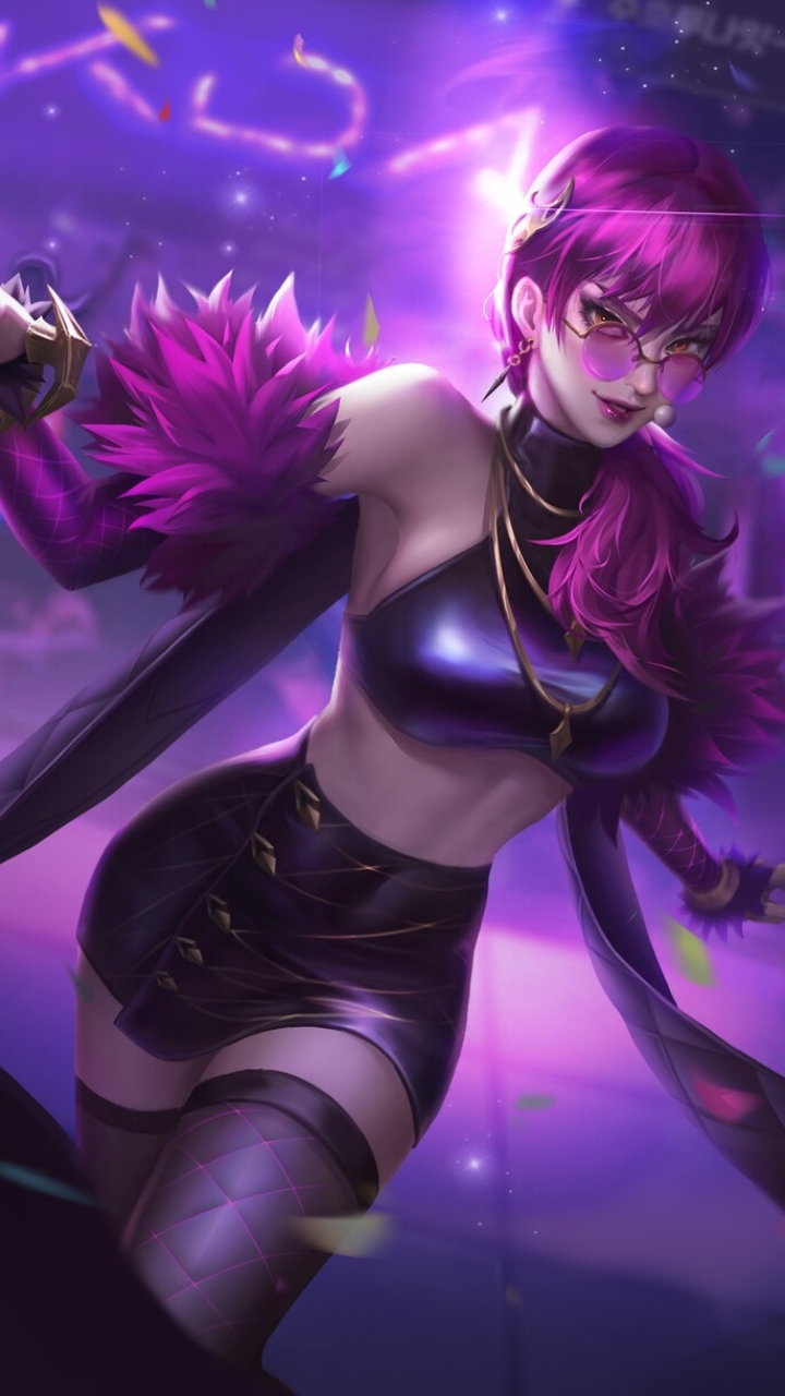 Download mobile wallpaper League Of Legends, Video Game, Purple Hair, Evelynn (League Of Legends) for free.