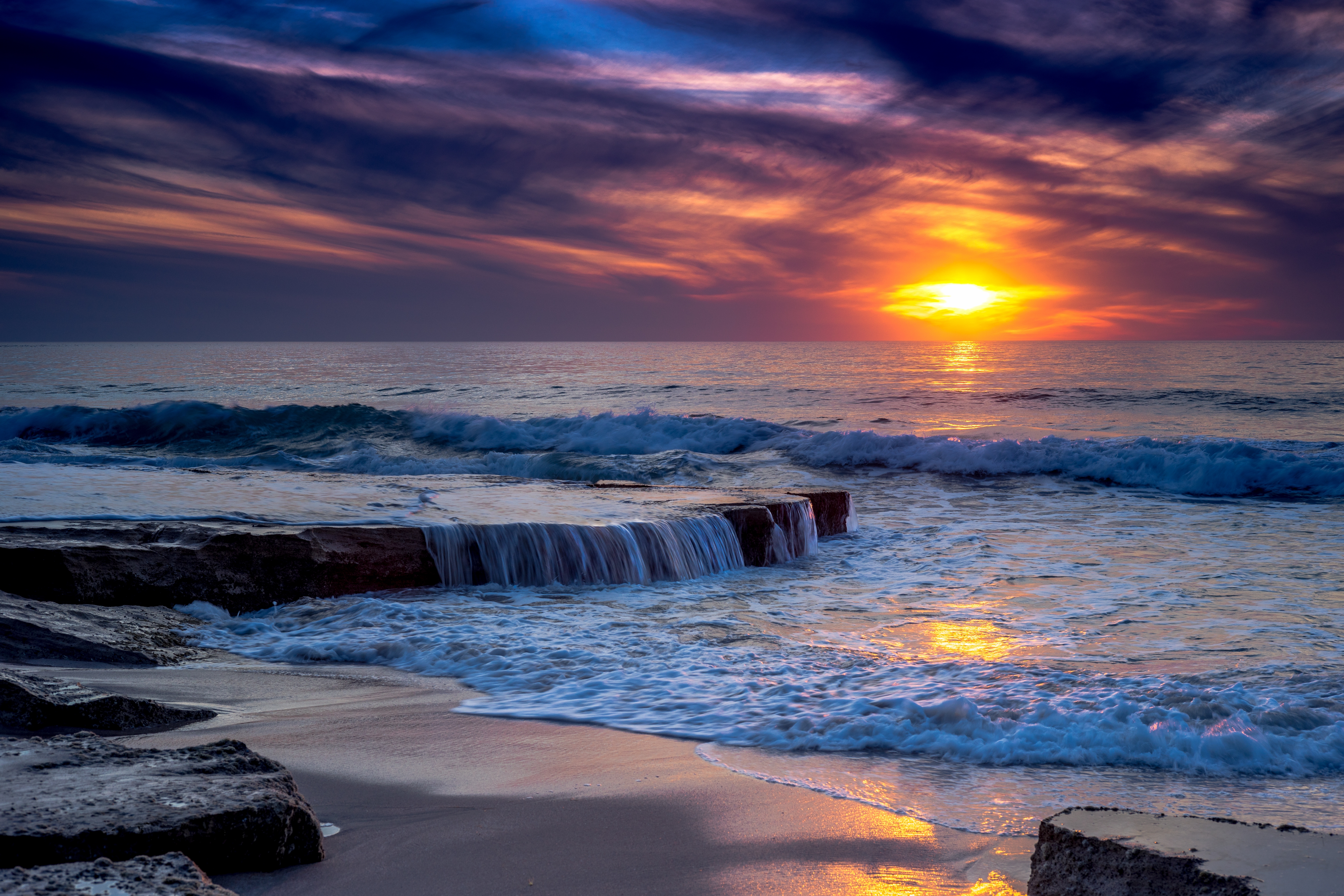 Laden Sie das Horizont, Ozean, Meer, Sonnenuntergang, Erde/natur-Bild kostenlos auf Ihren PC-Desktop herunter