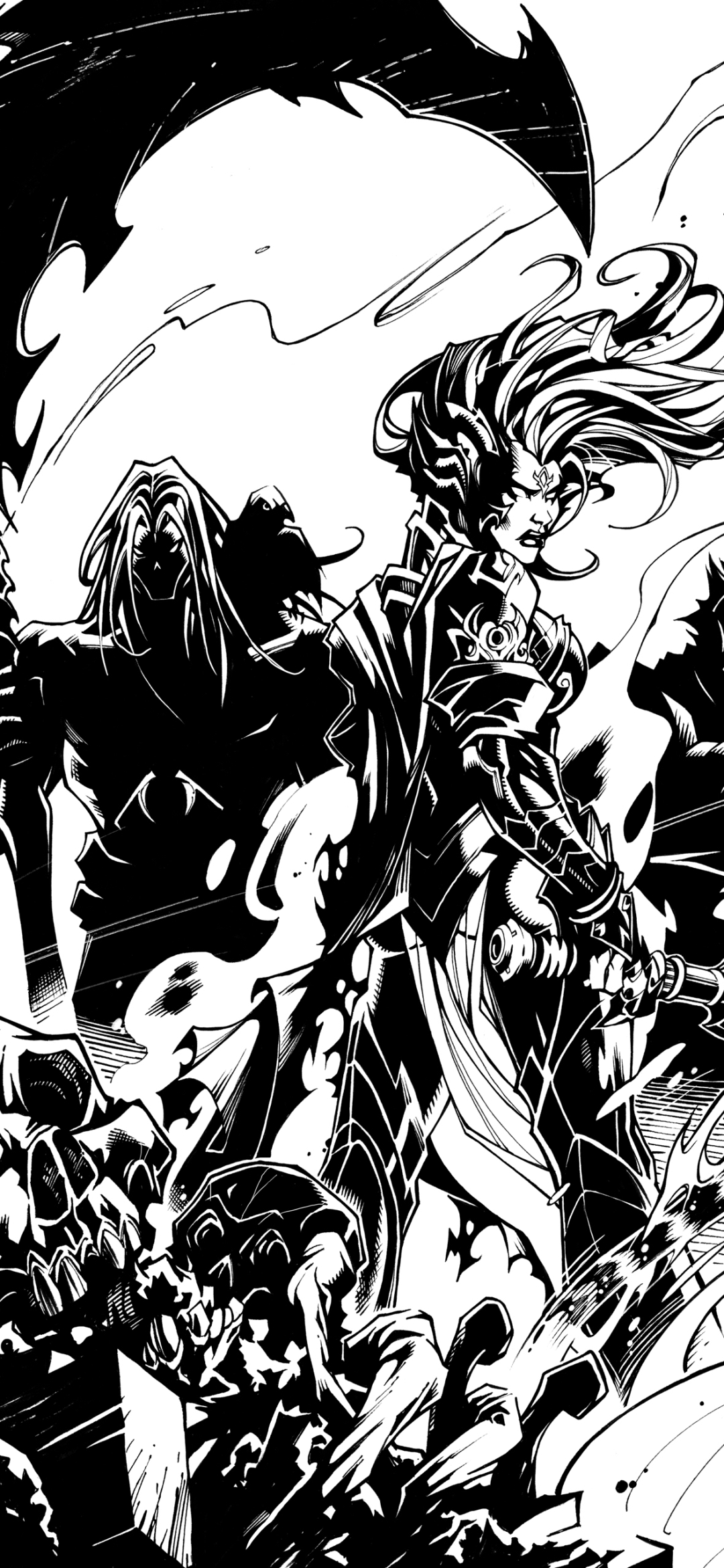 Download mobile wallpaper Video Game, Black & White, Darksiders for free.