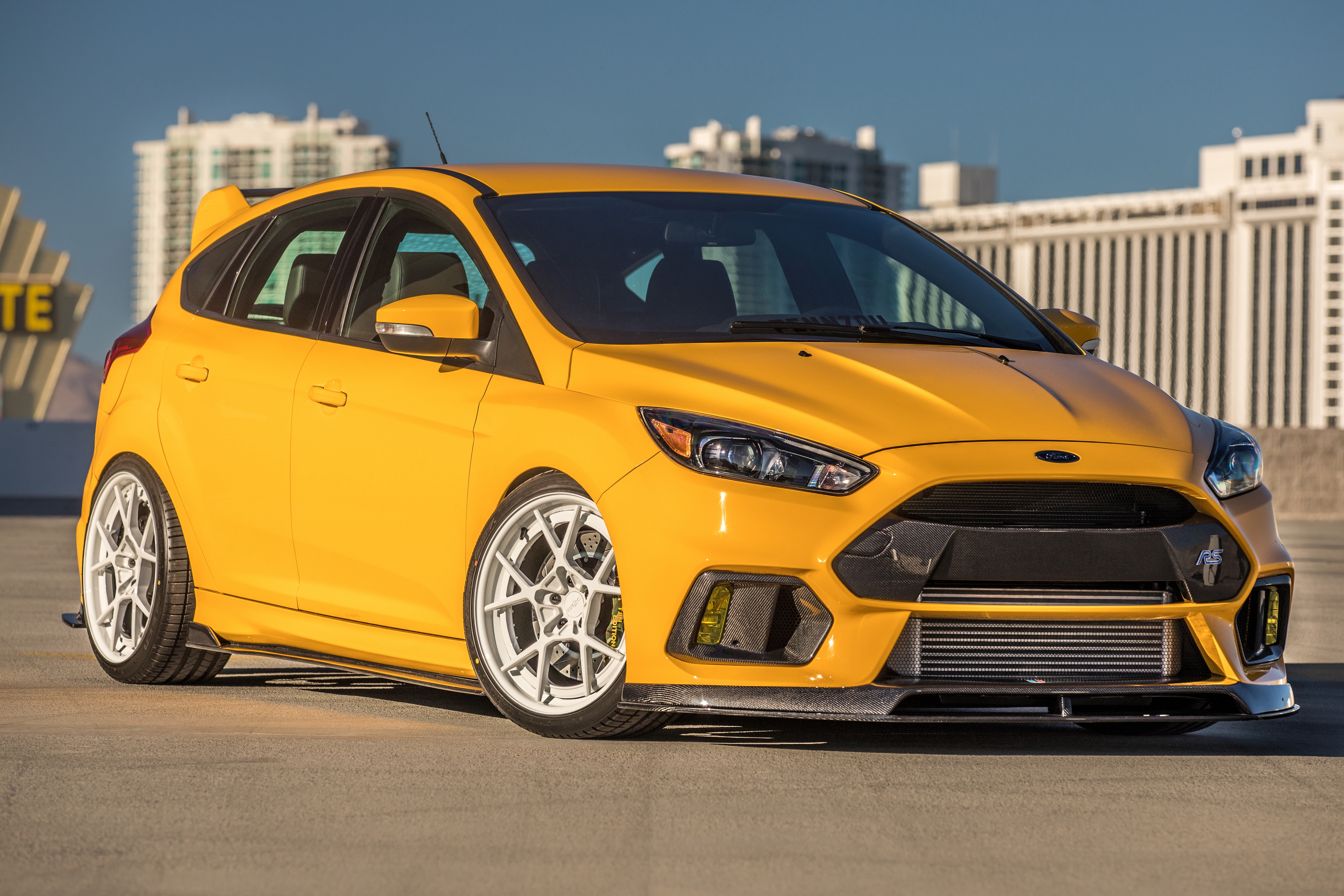 vehicles, ford focus rs, car, compact car, ford focus, ford, yellow car