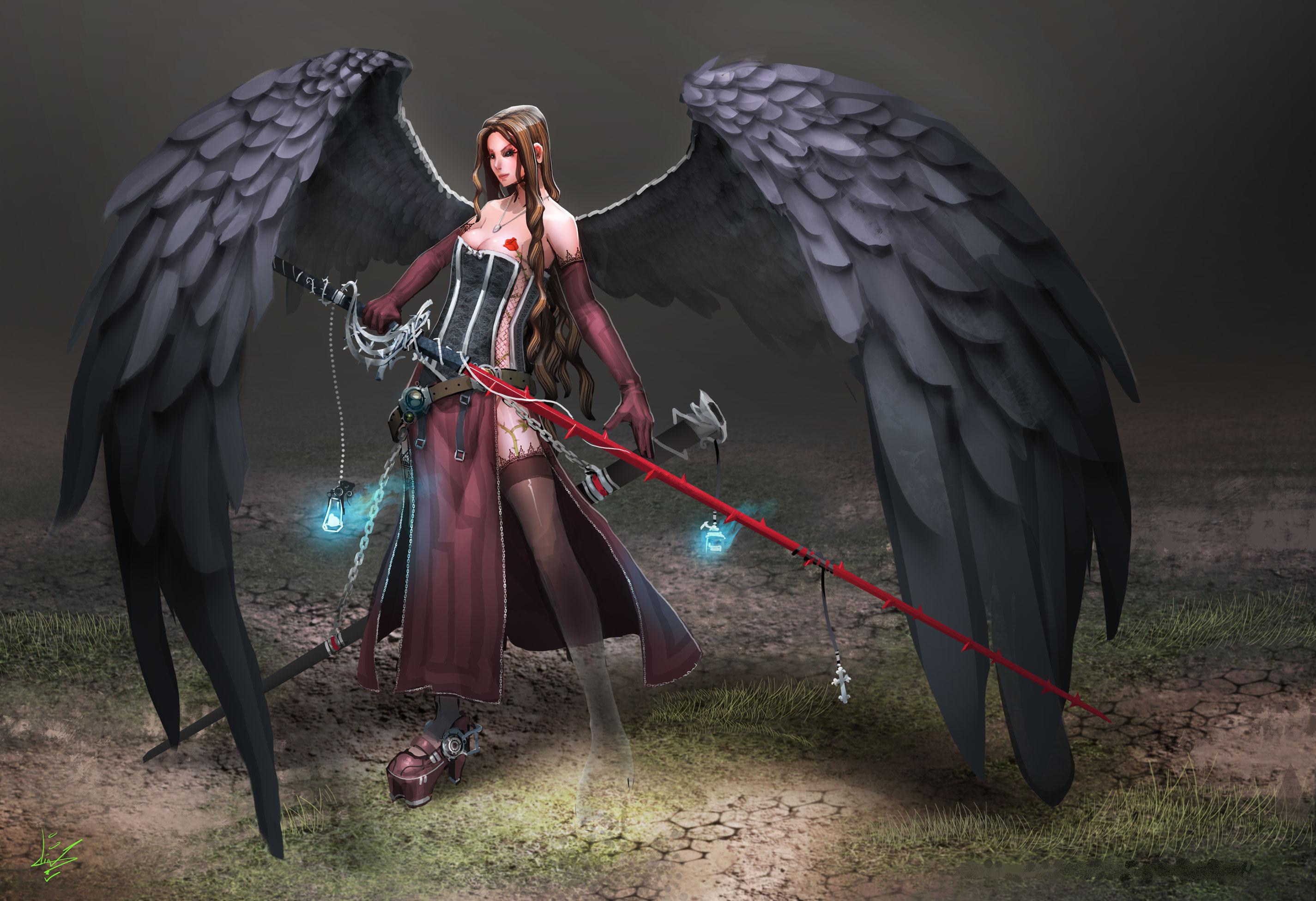 fantasy, angel warrior