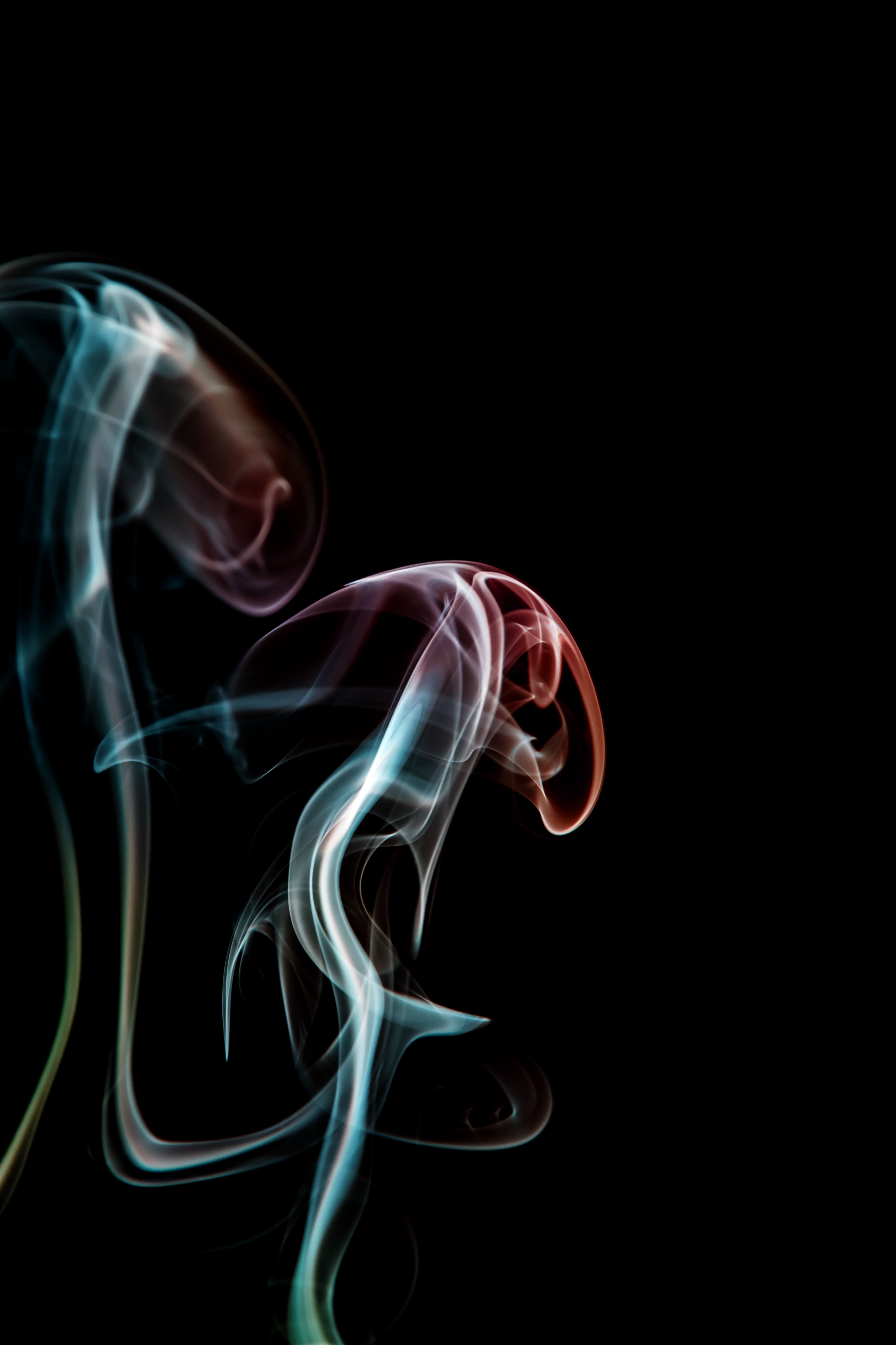 Descarga gratis la imagen Abstracción, Fumar, Fondo Negro, Abigarrado, Multicolor en el escritorio de tu PC