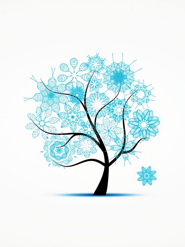 Descarga gratuita de fondo de pantalla para móvil de Invierno, Árbol, Artístico, Copo De Nieve.