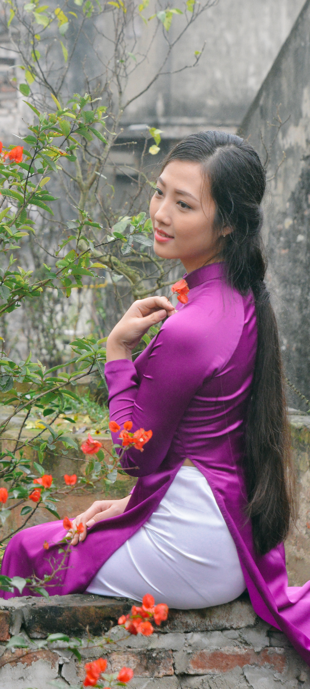 Descarga gratuita de fondo de pantalla para móvil de Modelo, Mujeres, Asiática, Vietnamita, Ao Dai.