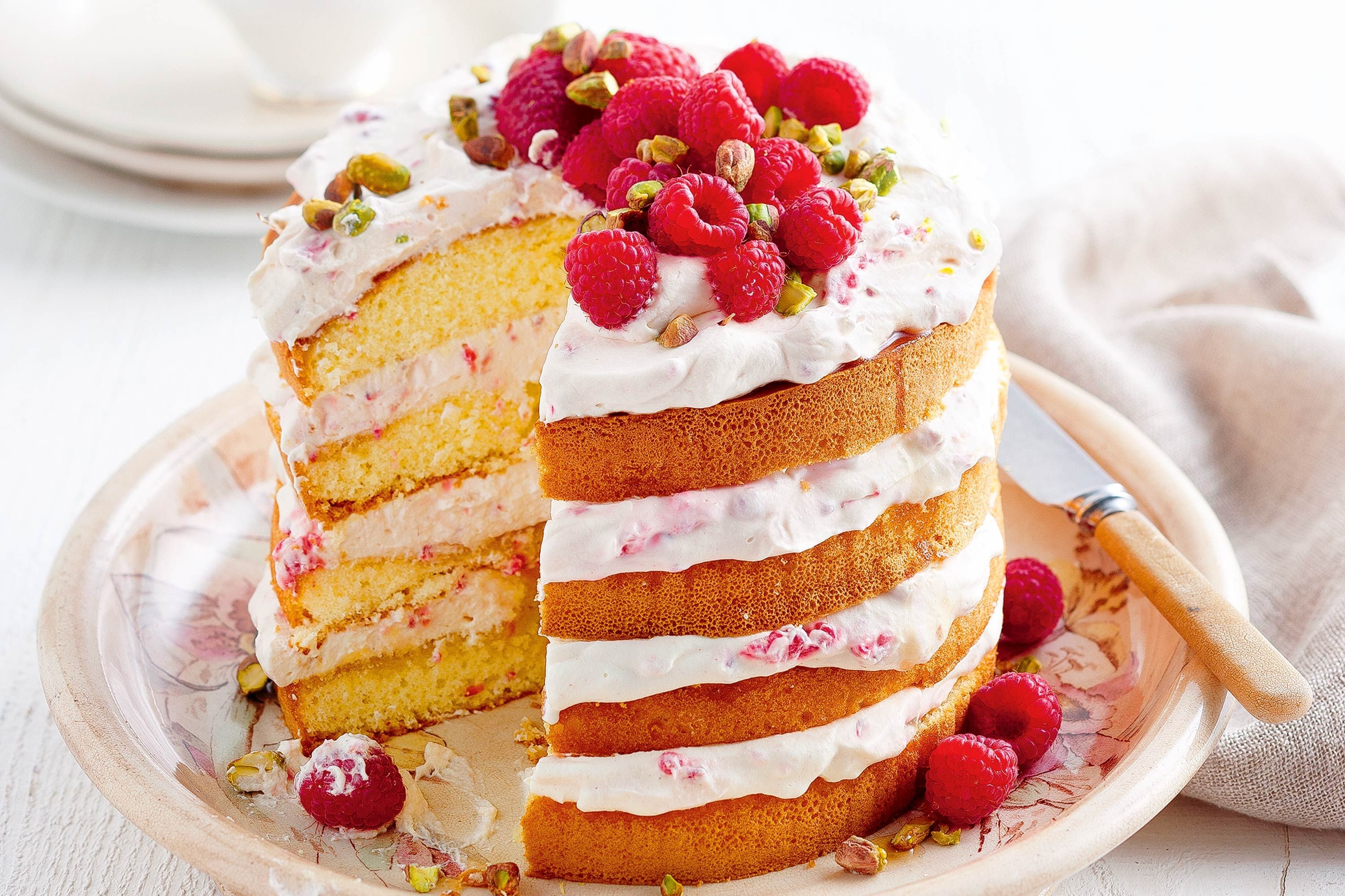 Free download wallpaper Food, Raspberry, Cake, Cream, Pastry on your PC desktop