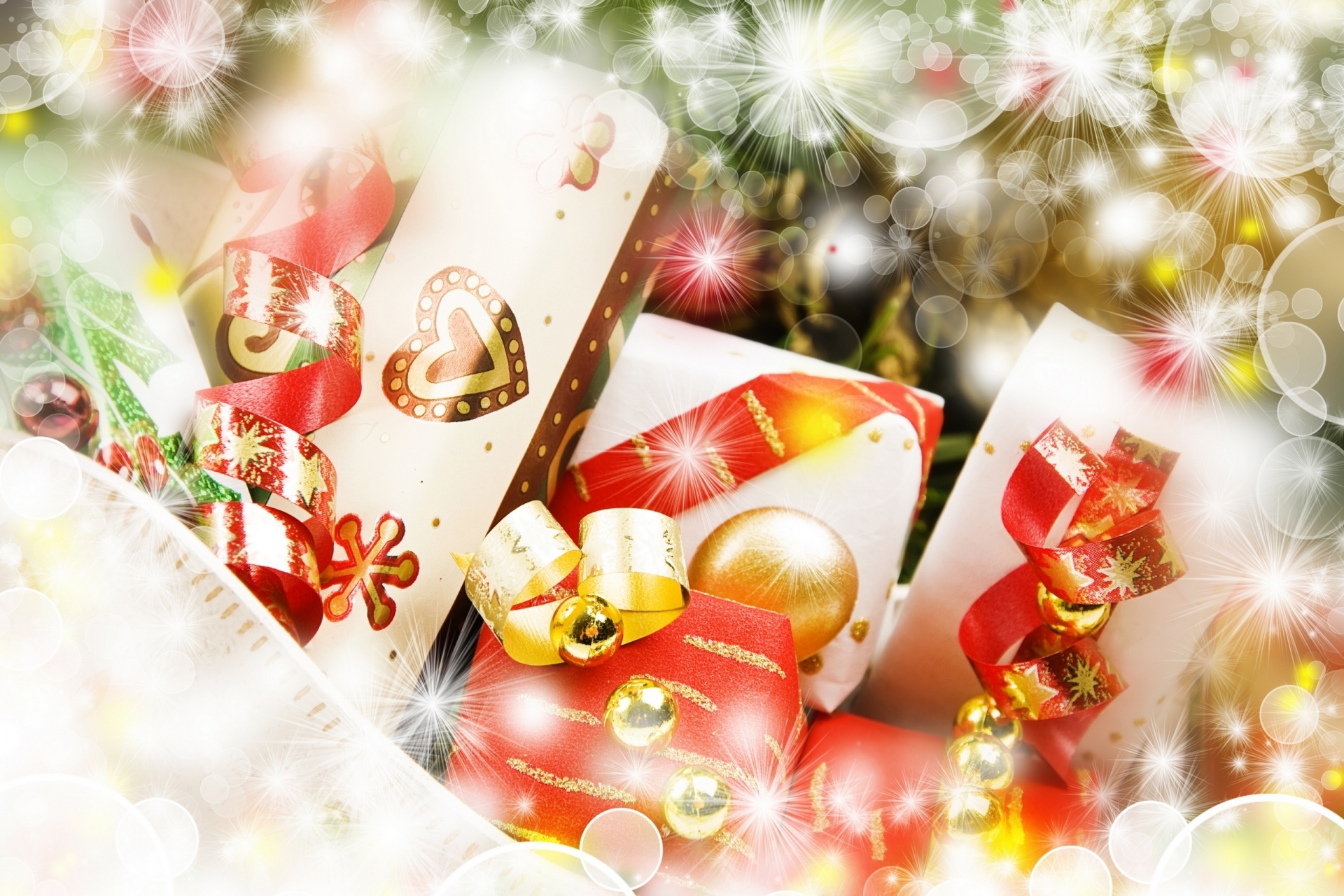 Téléchargez des papiers peints mobile Humour, Noël, Babiole, Décoration, Doré, Coeur gratuitement.