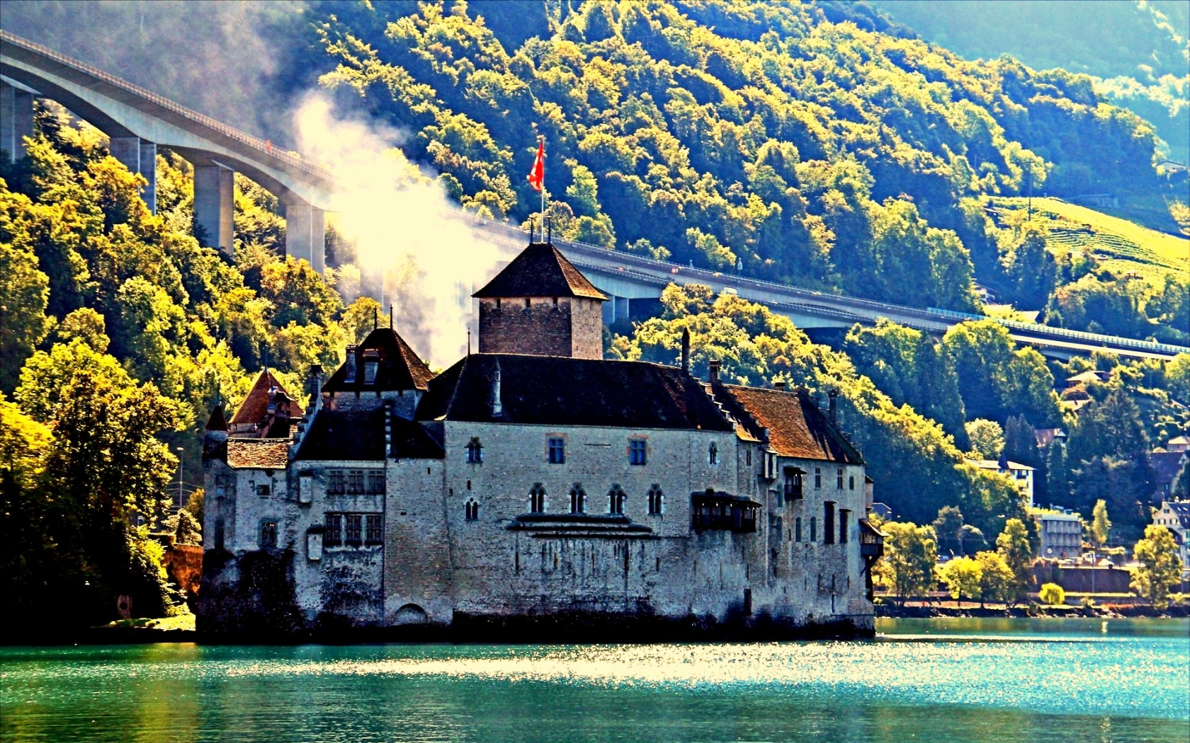 man made, château de chillon, castle, switzerland, veytaux, castles