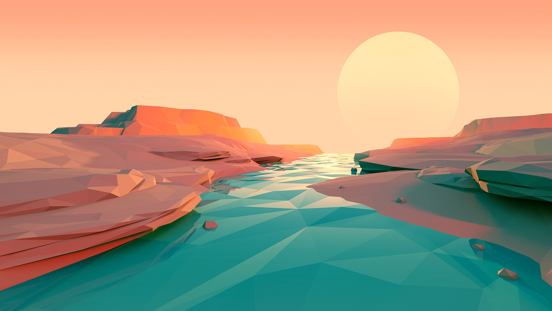 Free download wallpaper Landscape, Artistic, River on your PC desktop