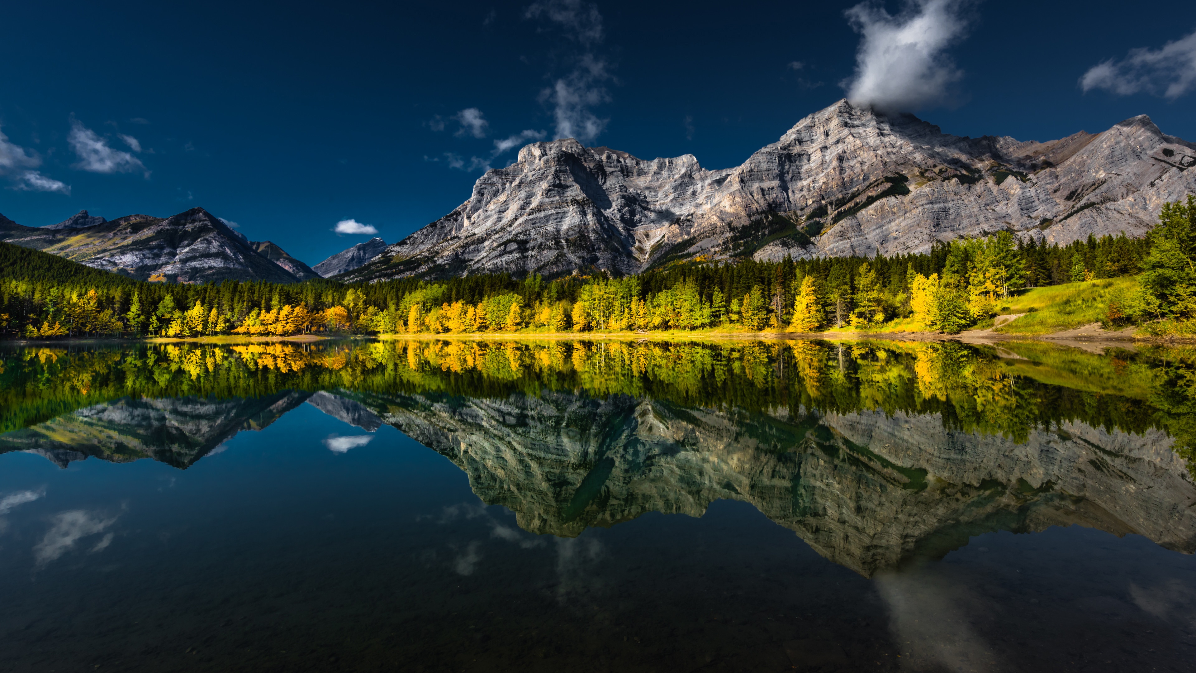 Download mobile wallpaper Mountain, Lake, Reflection, Canada, Earth, Alberta for free.