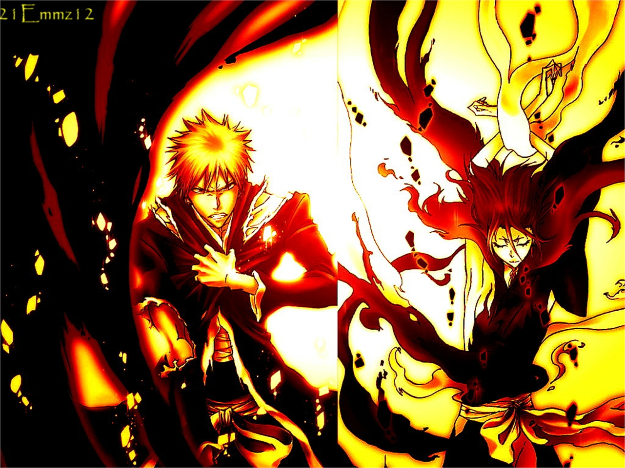 Free download wallpaper Anime, Bleach, Rukia Kuchiki, Ichigo Kurosaki on your PC desktop