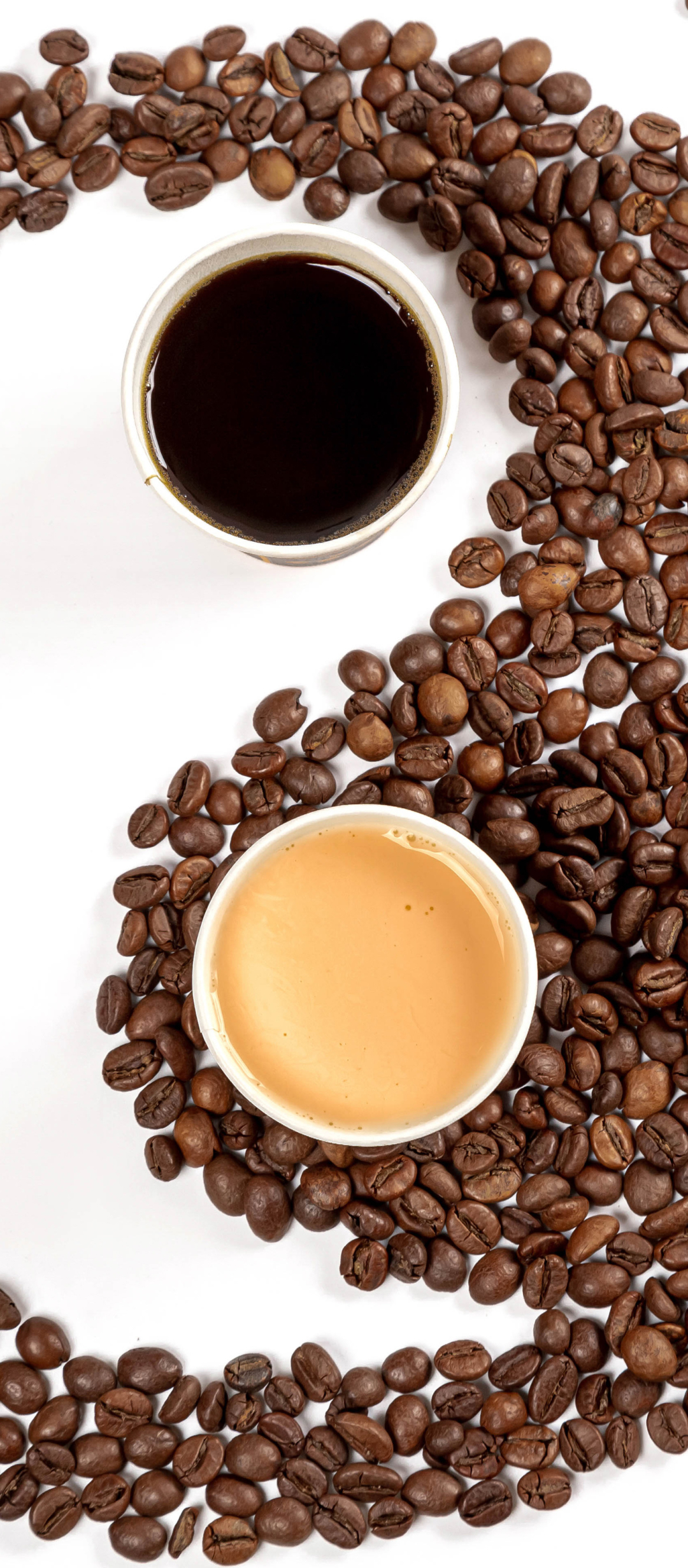 Download mobile wallpaper Food, Coffee, Cup, Coffee Beans, Yin & Yang for free.