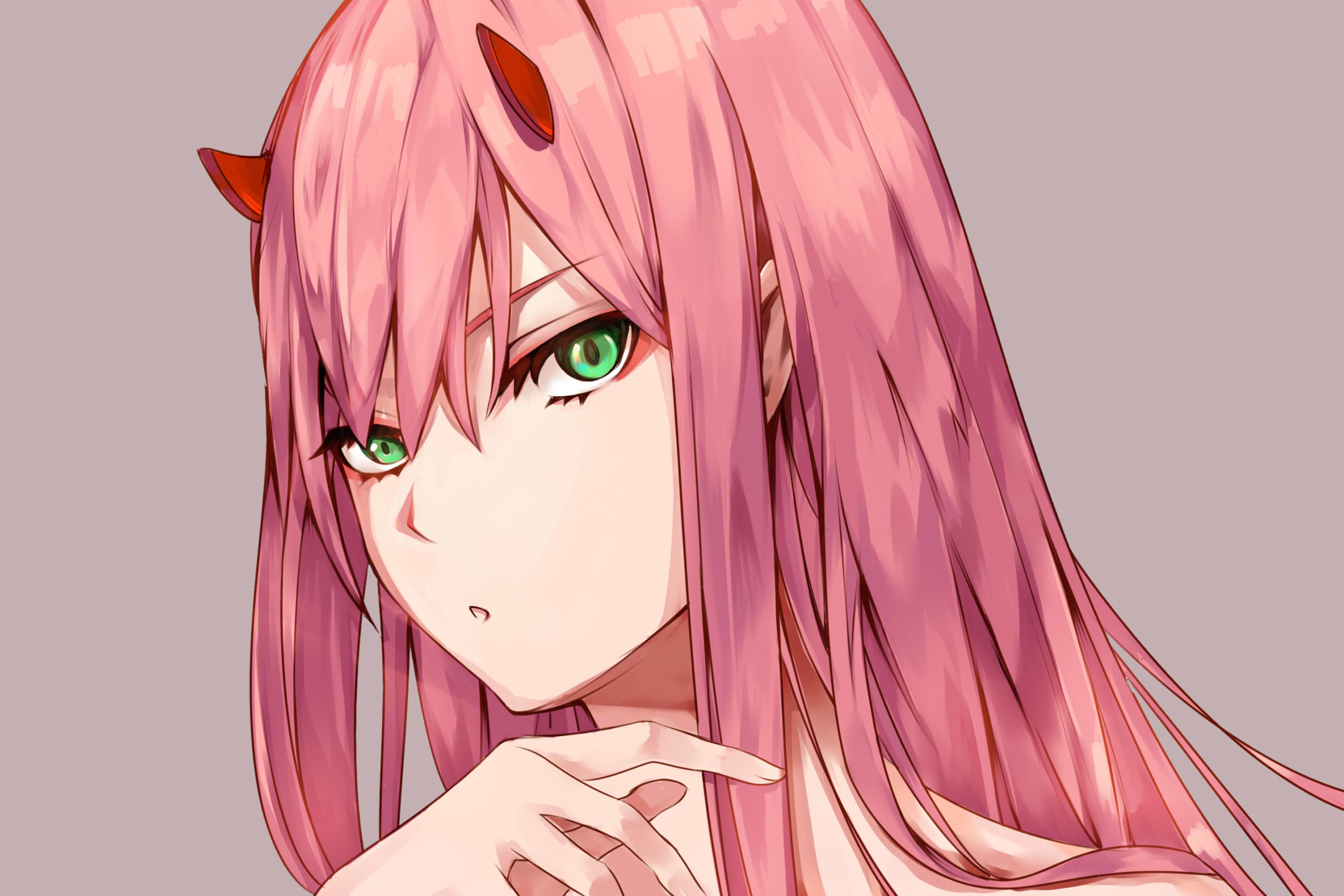 Download mobile wallpaper Anime, Green Eyes, Pink Hair, Long Hair, Darling In The Franxx, Zero Two (Darling In The Franxx) for free.