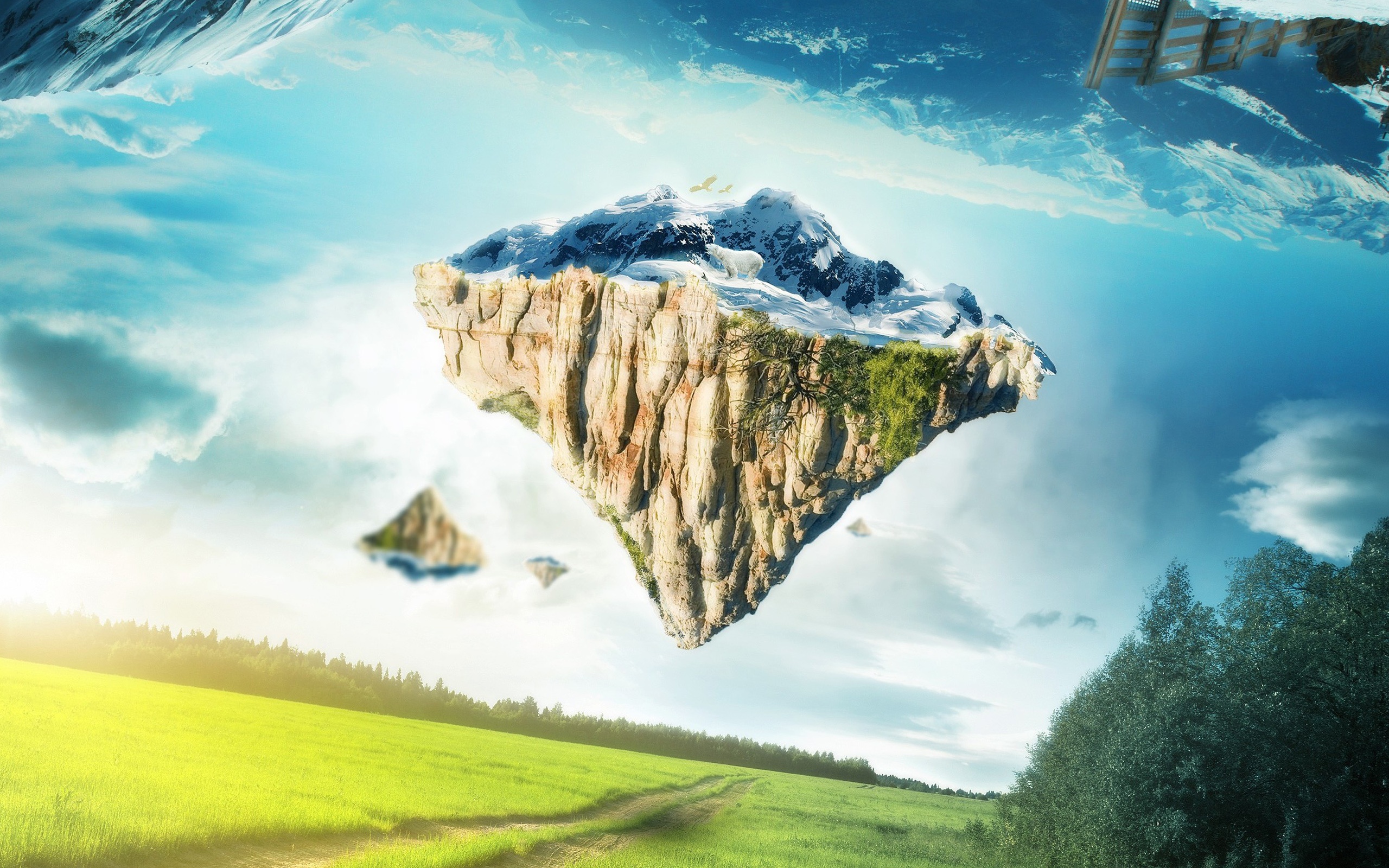 Laden Sie das Landschaft, Natur, Fantasie, Bär, Manipulation-Bild kostenlos auf Ihren PC-Desktop herunter