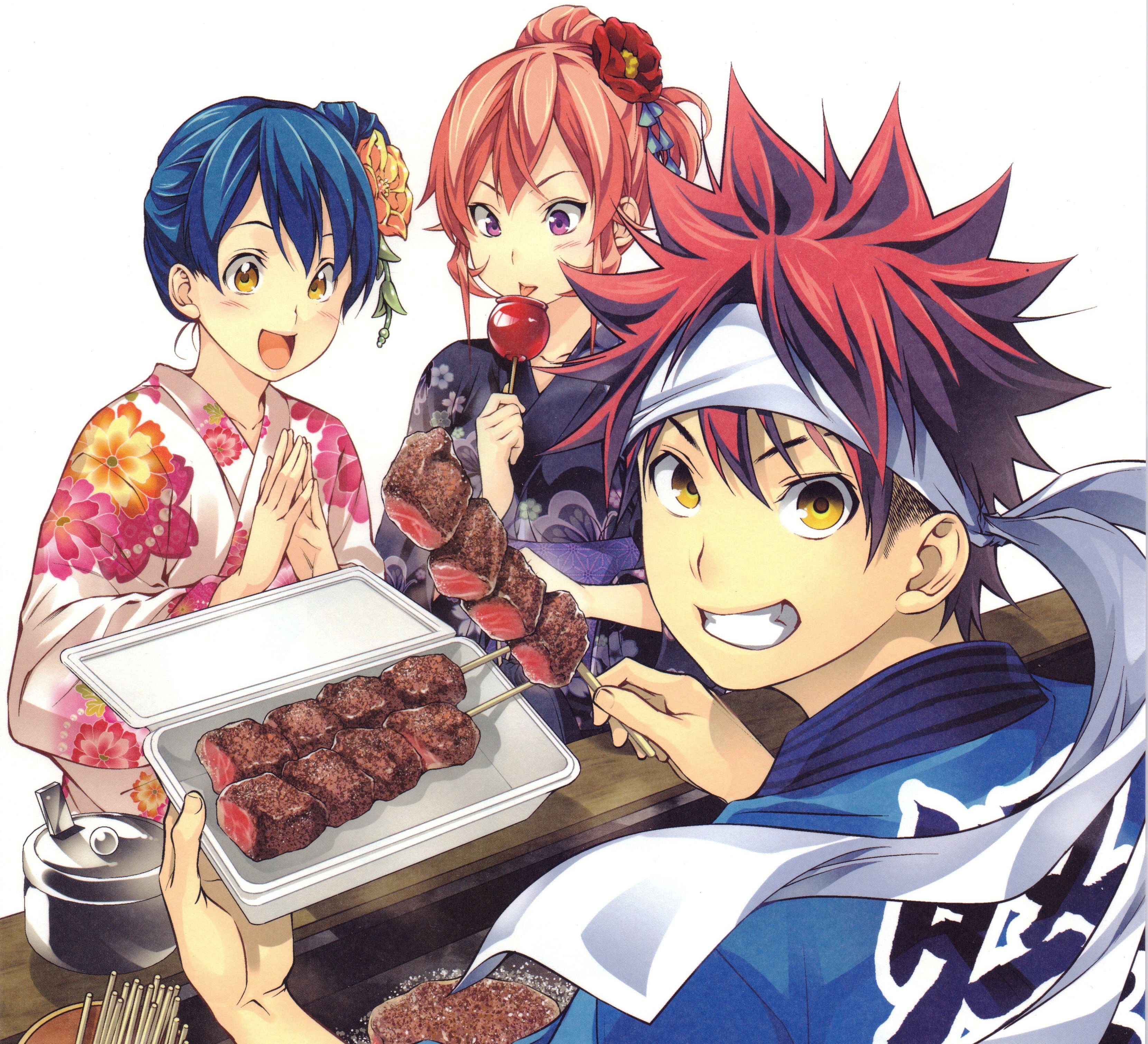 803585 скачать картинку аниме, food wars: shokugeki no soma, эрина накири, мегуми тадокоро, сома юкихира - обои и заставки бесплатно