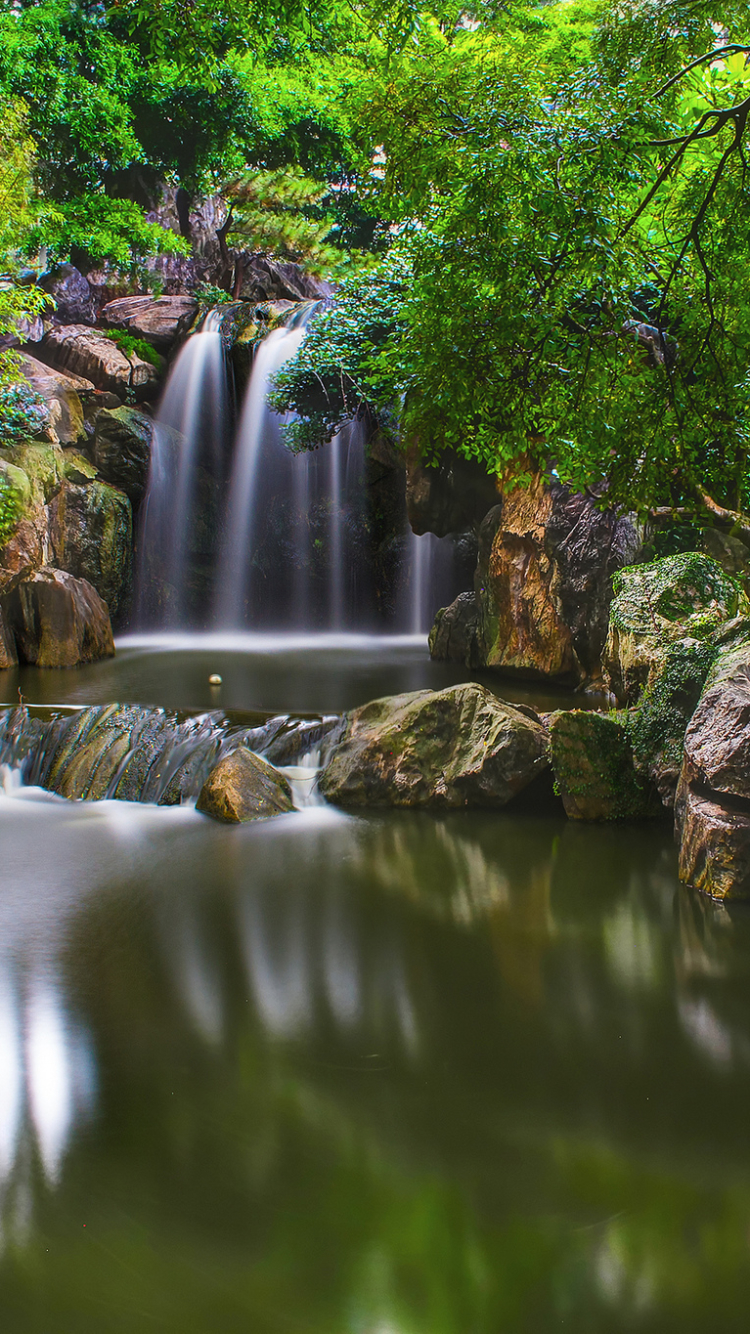 Descarga gratuita de fondo de pantalla para móvil de Cascadas, Cascada, Bosque, Parque, Tierra, Escalera, Tierra/naturaleza.