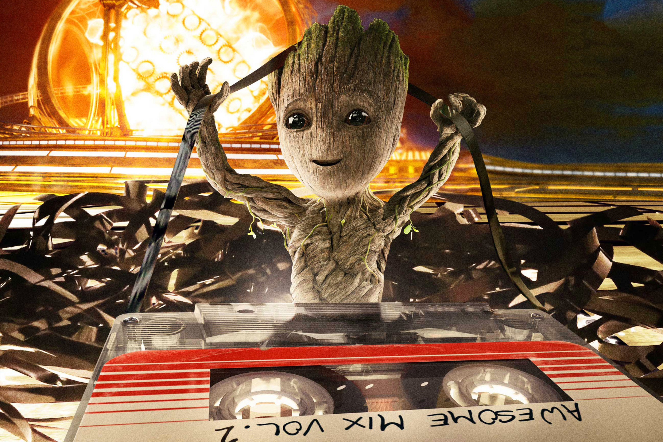 Free download wallpaper Cassette, Movie, Groot, Guardians Of The Galaxy Vol 2 on your PC desktop
