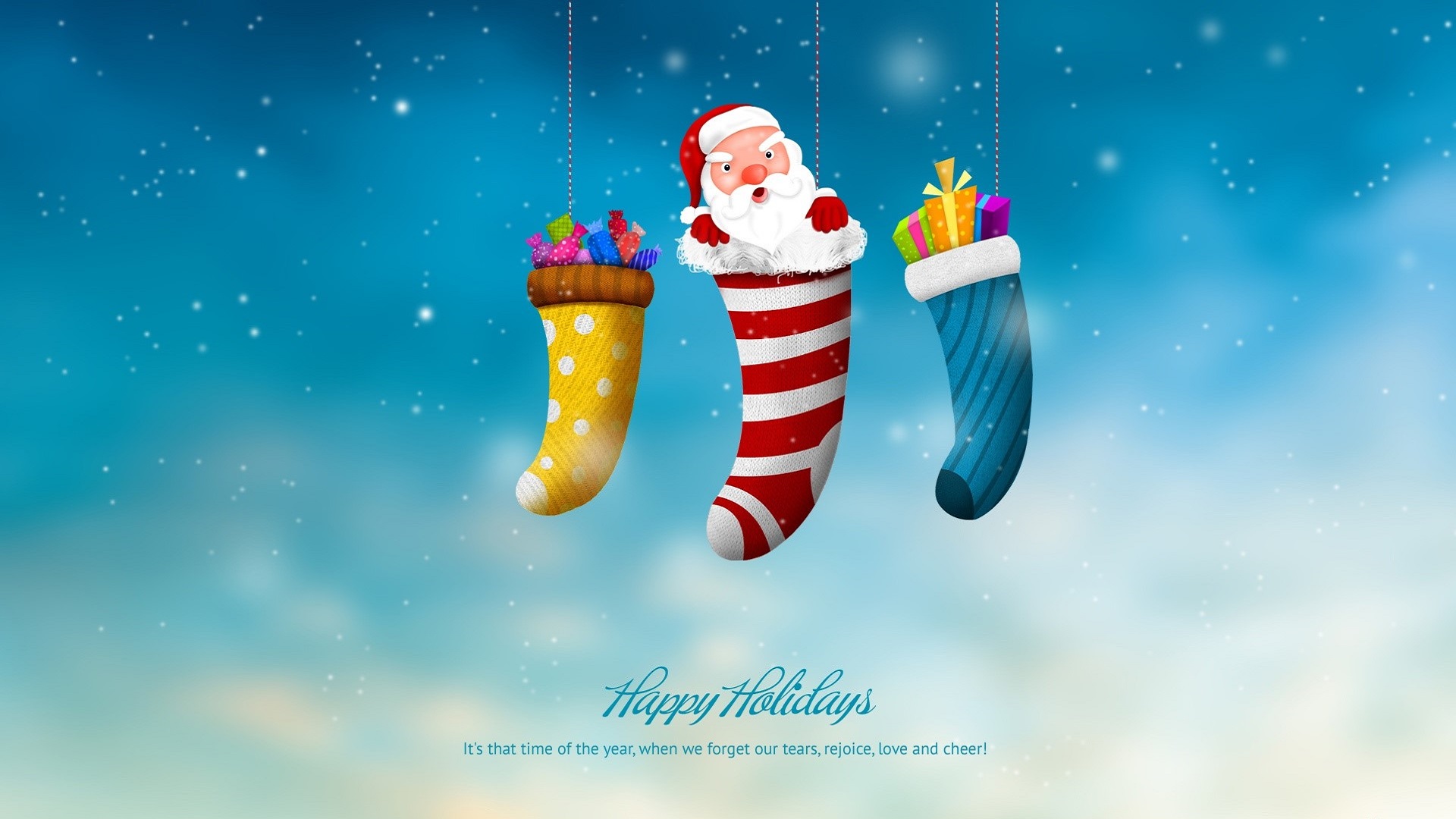 Handy-Wallpaper Feiertage, Weihnachtsmann, Weihnachten, Geschenk, Socken kostenlos herunterladen.