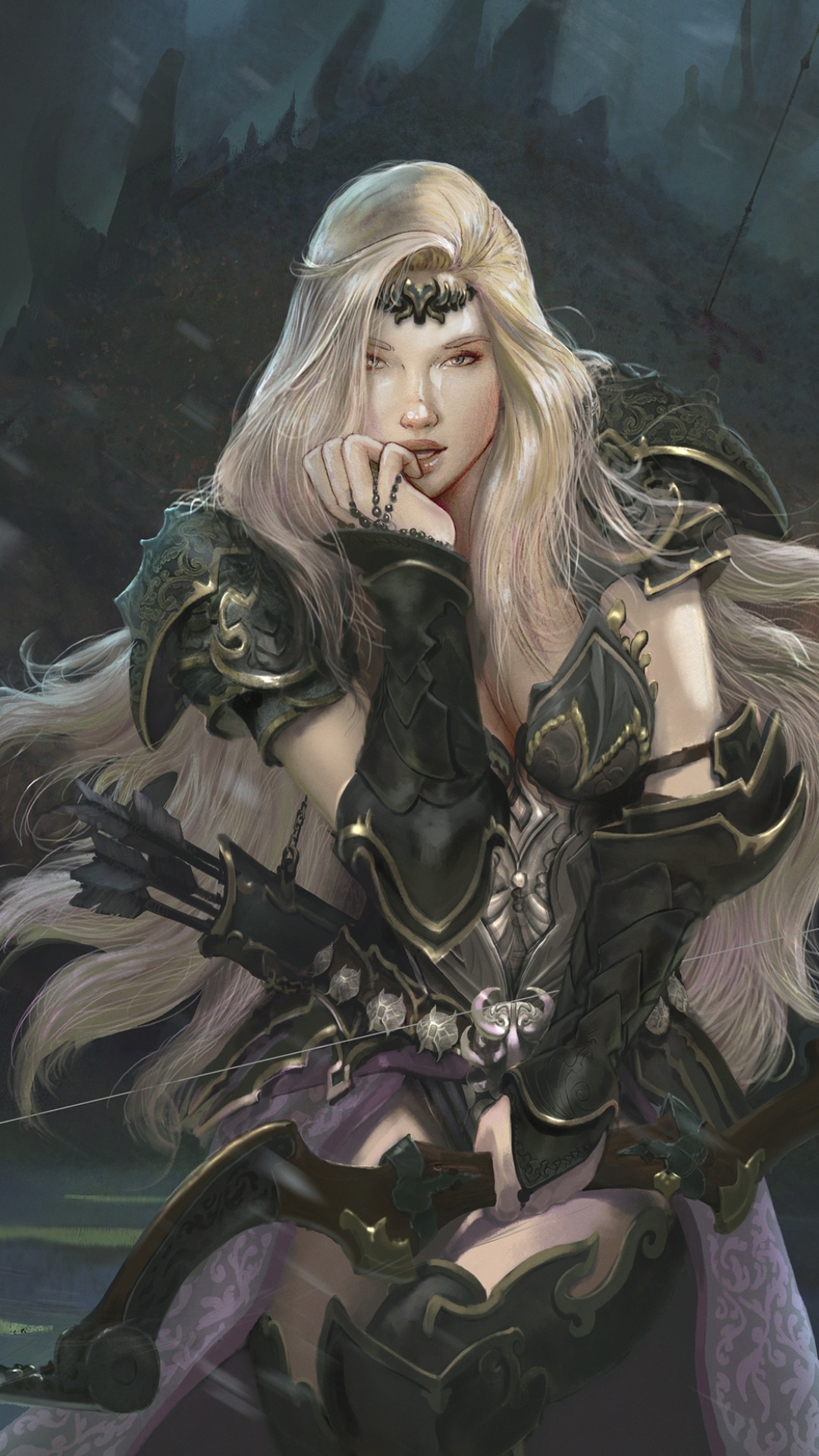 Download mobile wallpaper Fantasy, Blonde, Archer, Long Hair, Woman Warrior for free.