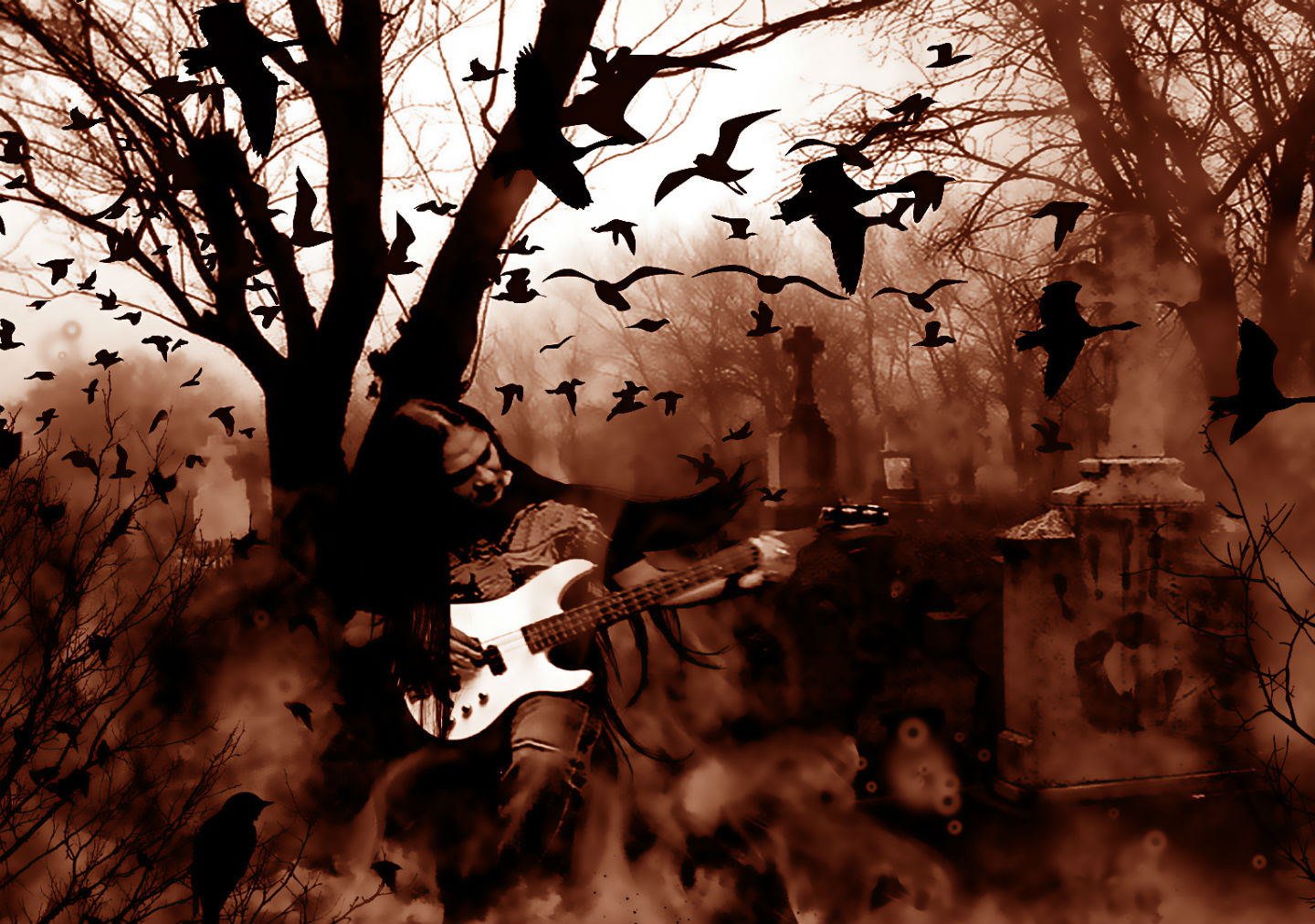 halloween, holiday, black metal, cemetery, creepy, graveyard, guitar, heavy metal, spooky
