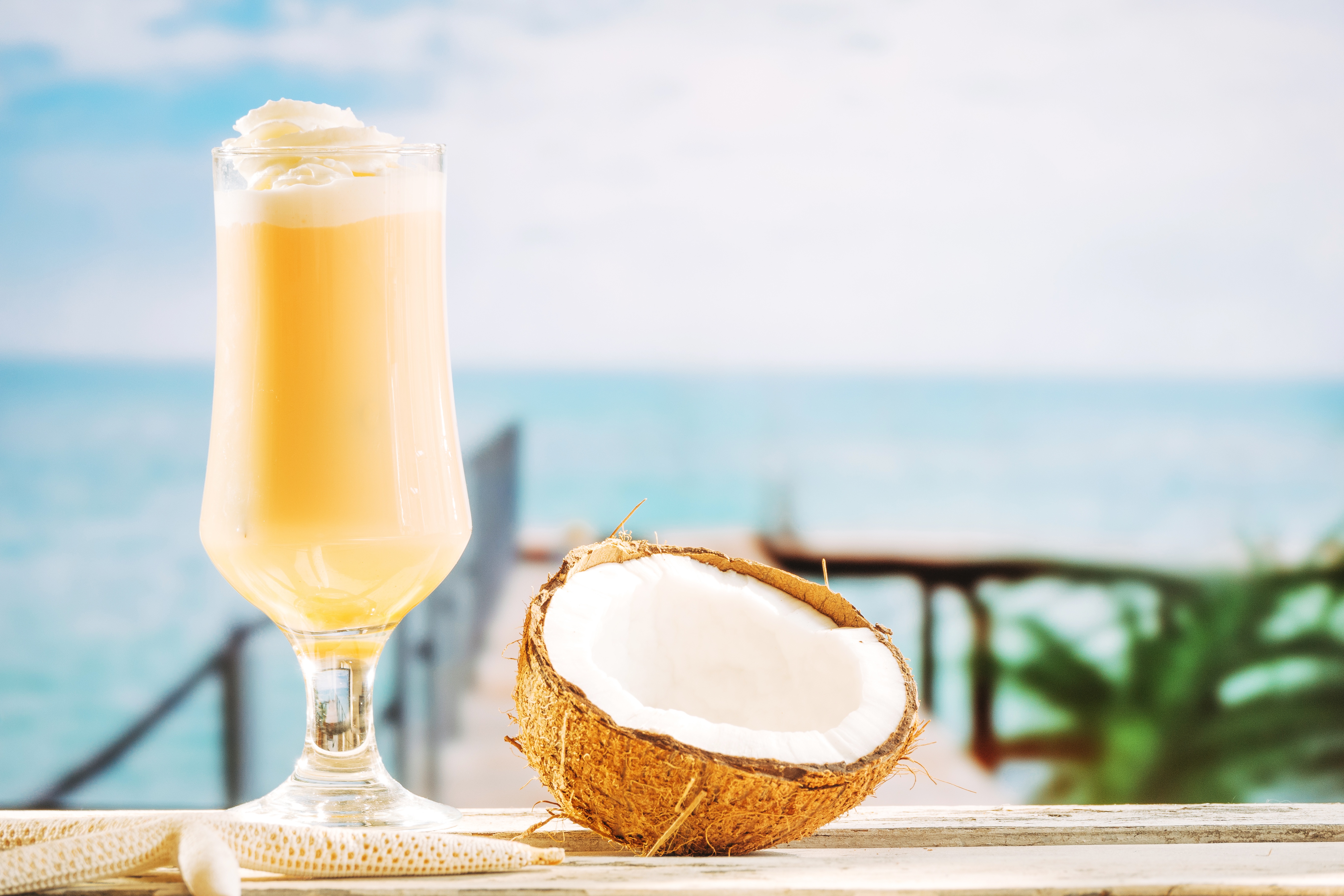food, cocktail, coconut, drink, glass