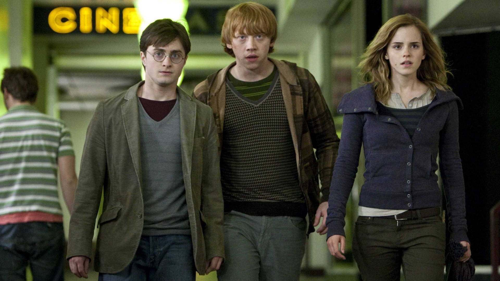 harry potter, movie, harry potter and the deathly hallows: part 1, daniel radcliffe, emma watson, hermione granger, ron weasley, rupert grint