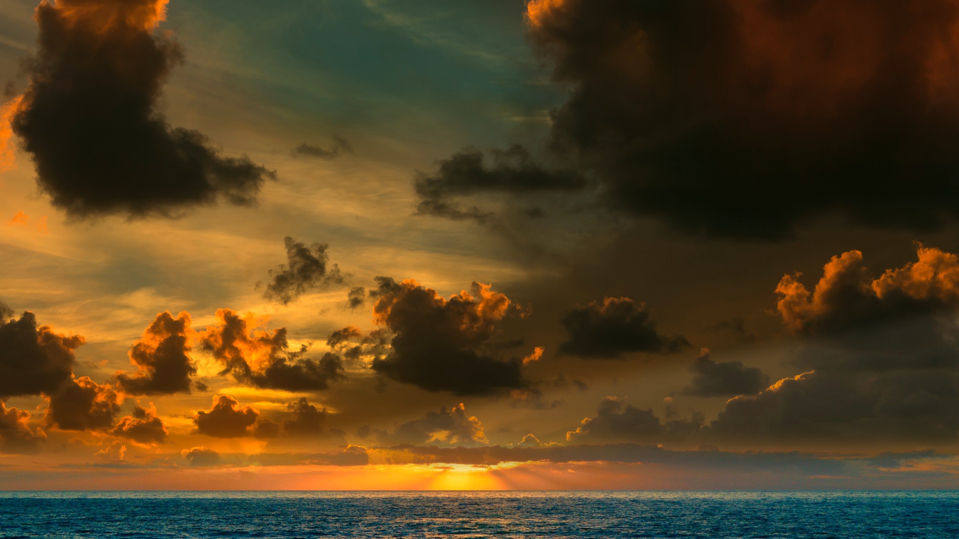 Free download wallpaper Nature, Sunset, Sky, Horizon, Ocean, Earth, Cloud on your PC desktop