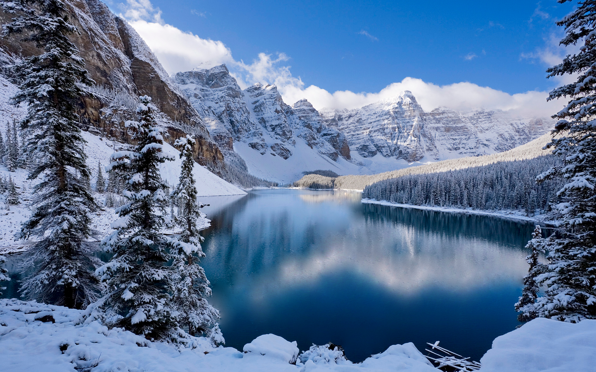 166493画像をダウンロード冬, 水, 雪, 地球, 山, 湖, 木, 山岳-壁紙とスクリーンセーバーを無料で