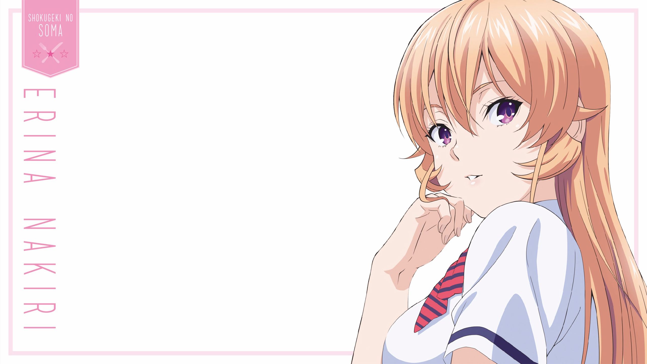 anime, food wars: shokugeki no soma, blonde, erina nakiri, purple eyes, shokugeki no soma