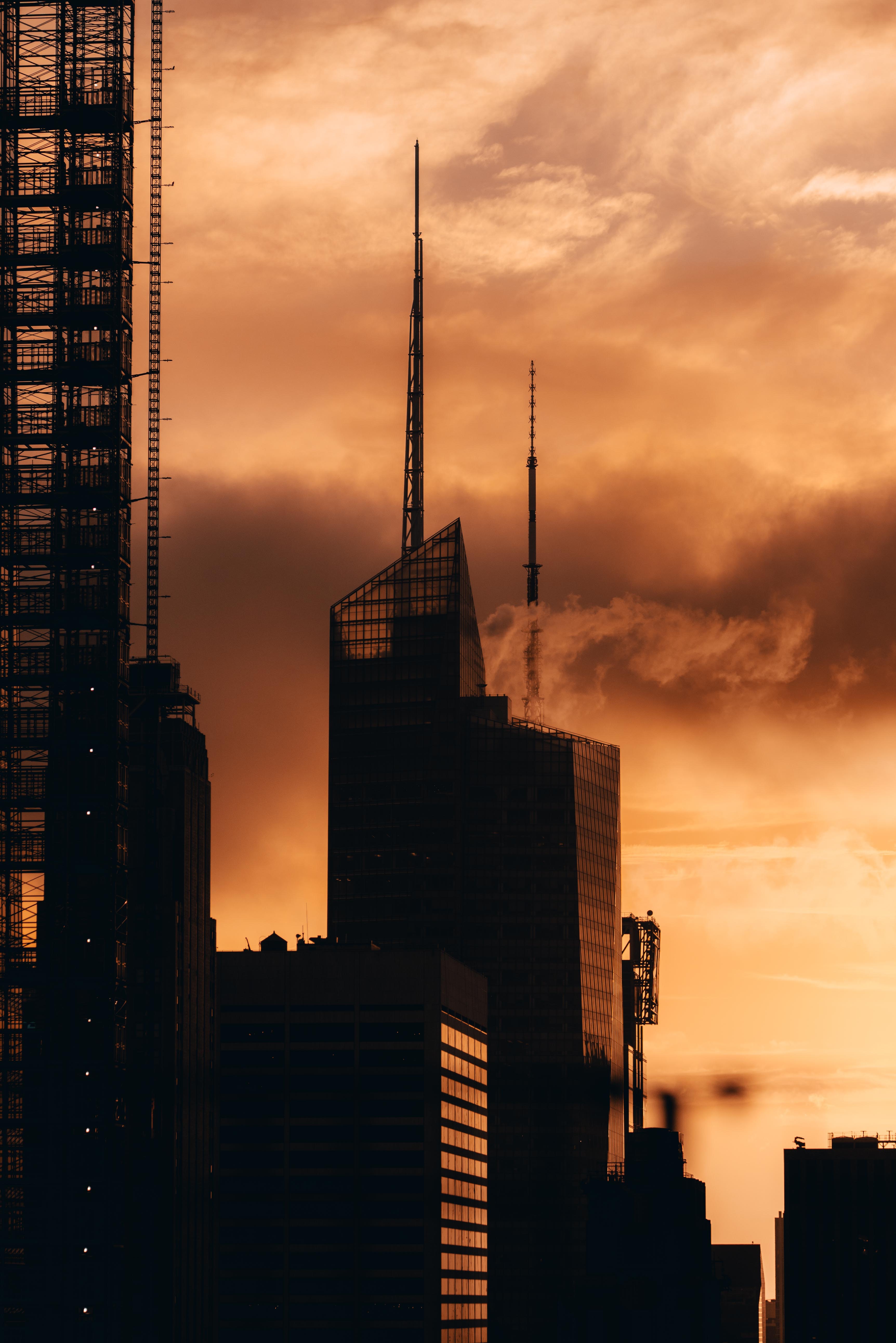 Free download wallpaper Cities, Sunset, Building, Silhouette, Architecture, City on your PC desktop