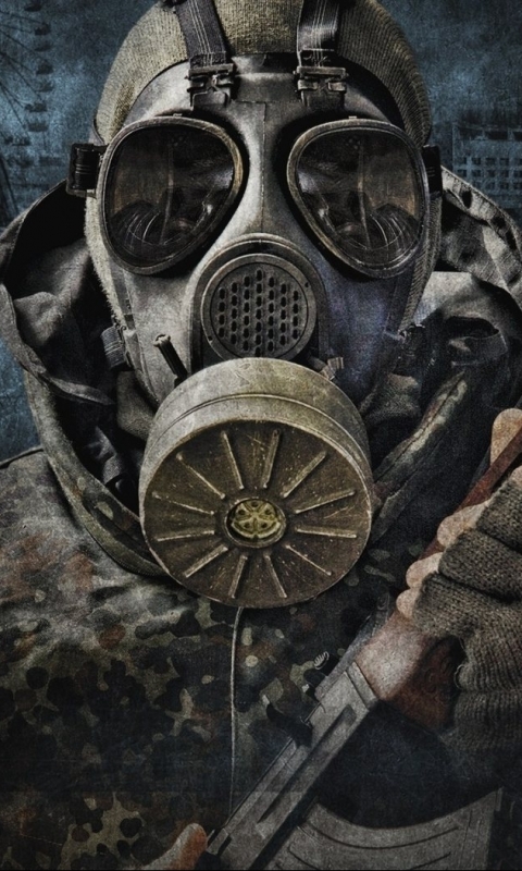 Download mobile wallpaper Dark, Gas Mask for free.