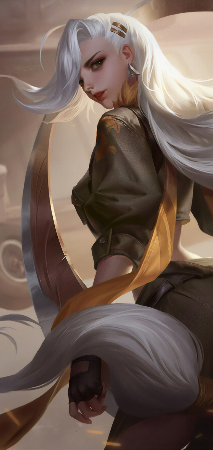 Download mobile wallpaper Video Game, Long Hair, White Hair, Arena Of Valor for free.