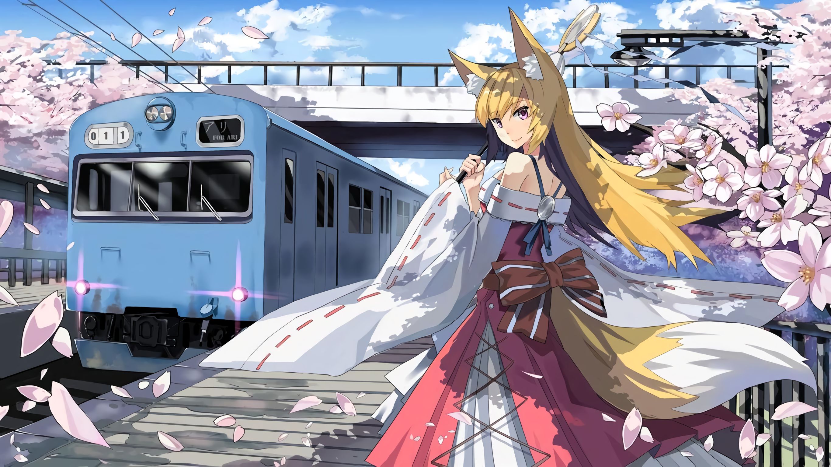 Free download wallpaper Anime, Girl, Train Station on your PC desktop