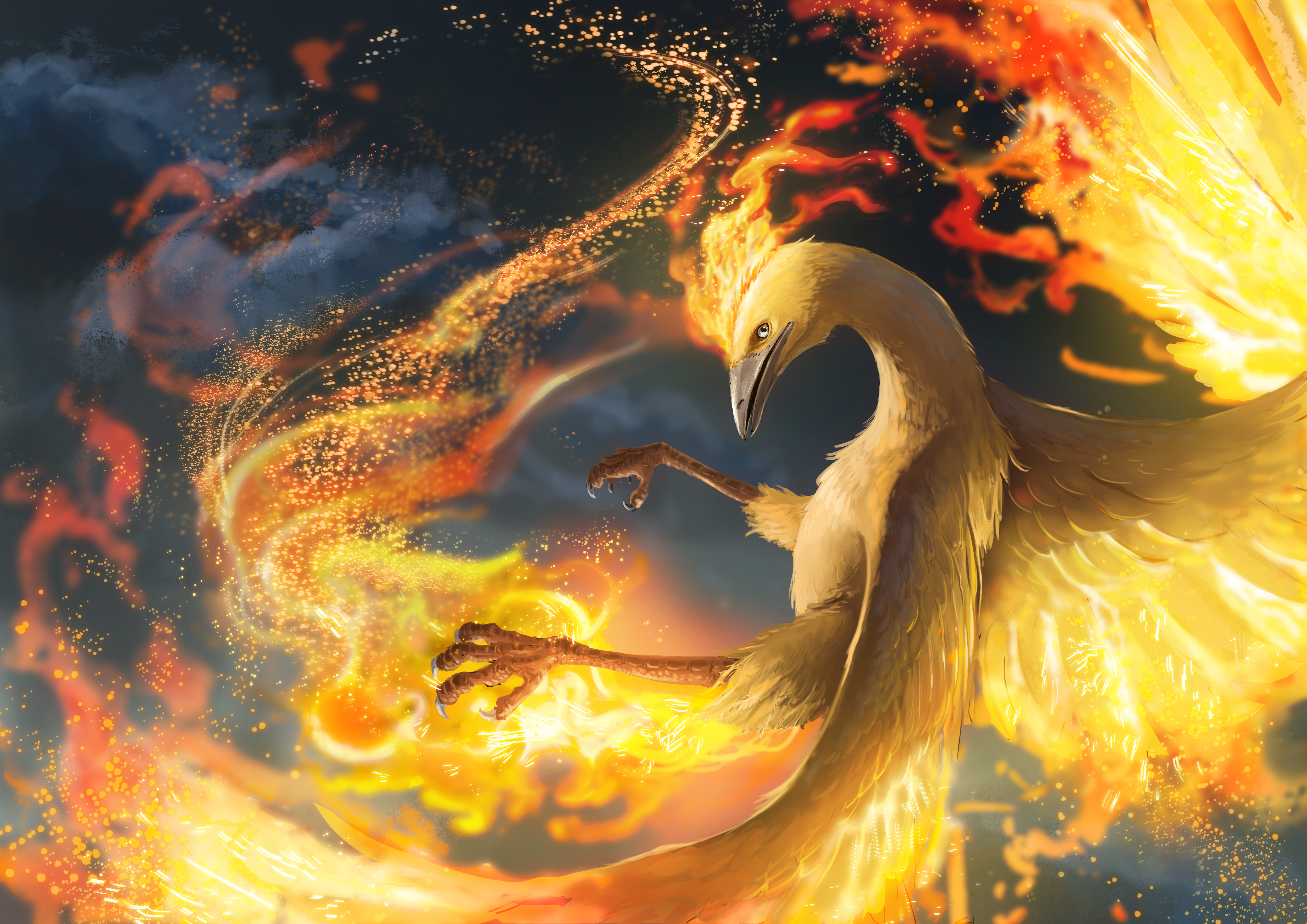 Download mobile wallpaper Anime, Fire, Pokémon, Moltres (Pokémon) for free.