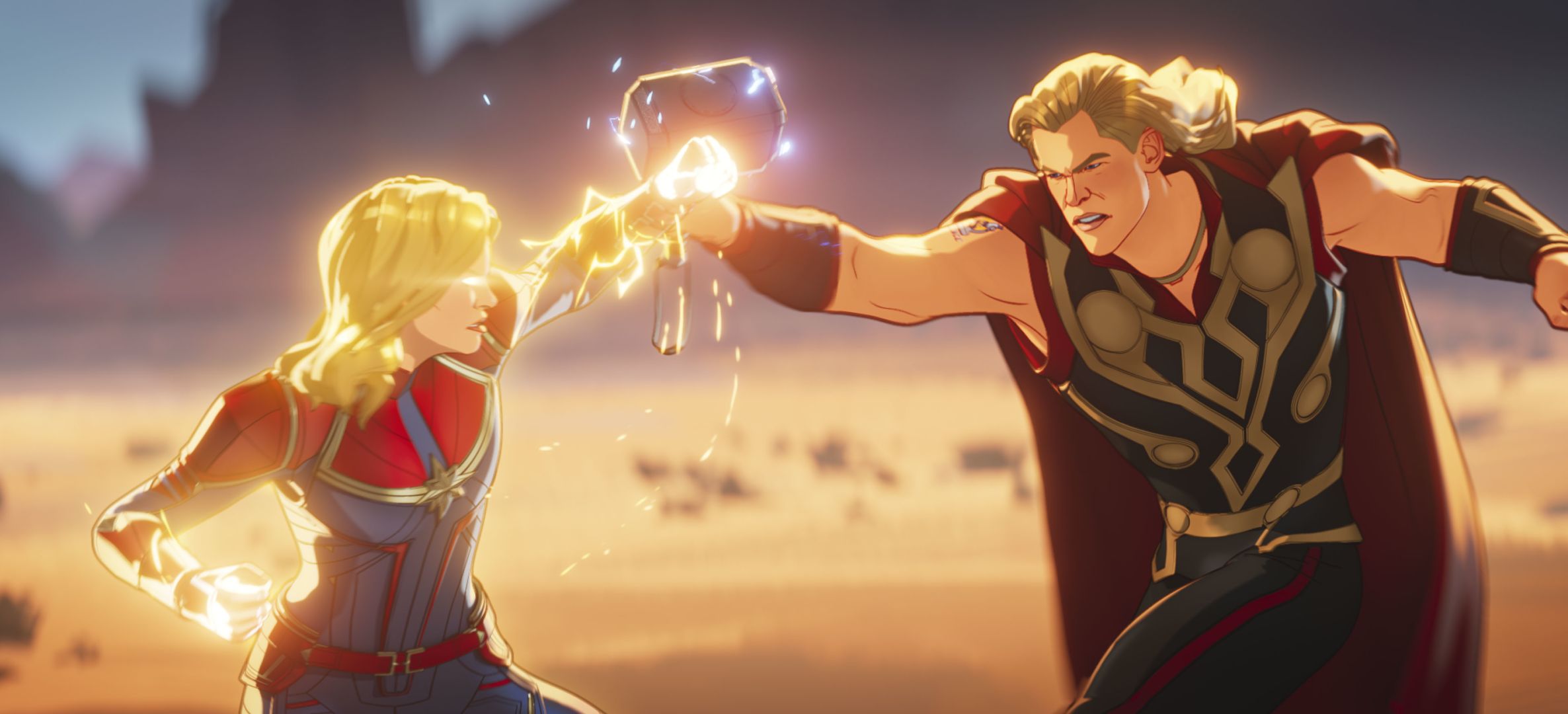 Laden Sie das Fernsehserien, Kapitän Marvel, Thor, What If ?-Bild kostenlos auf Ihren PC-Desktop herunter