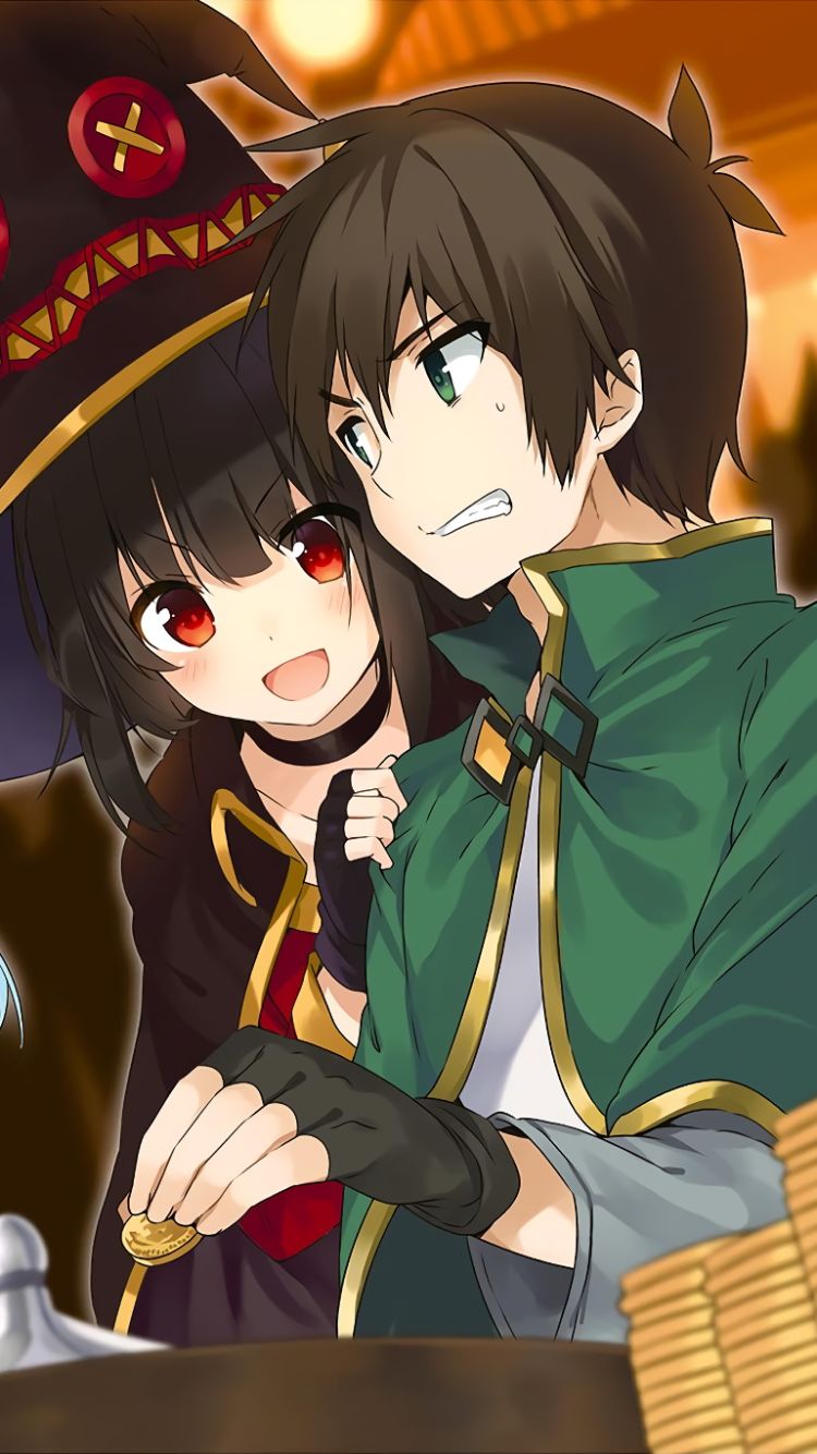 Download mobile wallpaper Anime, Konosuba God’S Blessing On This Wonderful World!!, Megumin (Konosuba), Kazuma Satou, Konosuba for free.